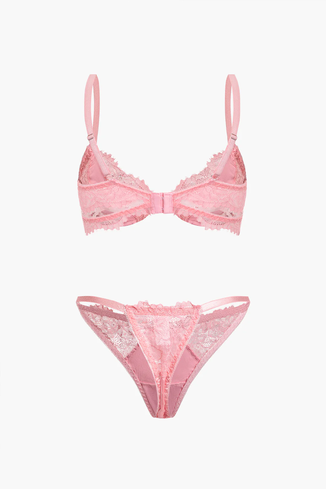 Lace Trim Two-Piece Lingerie - Weenar