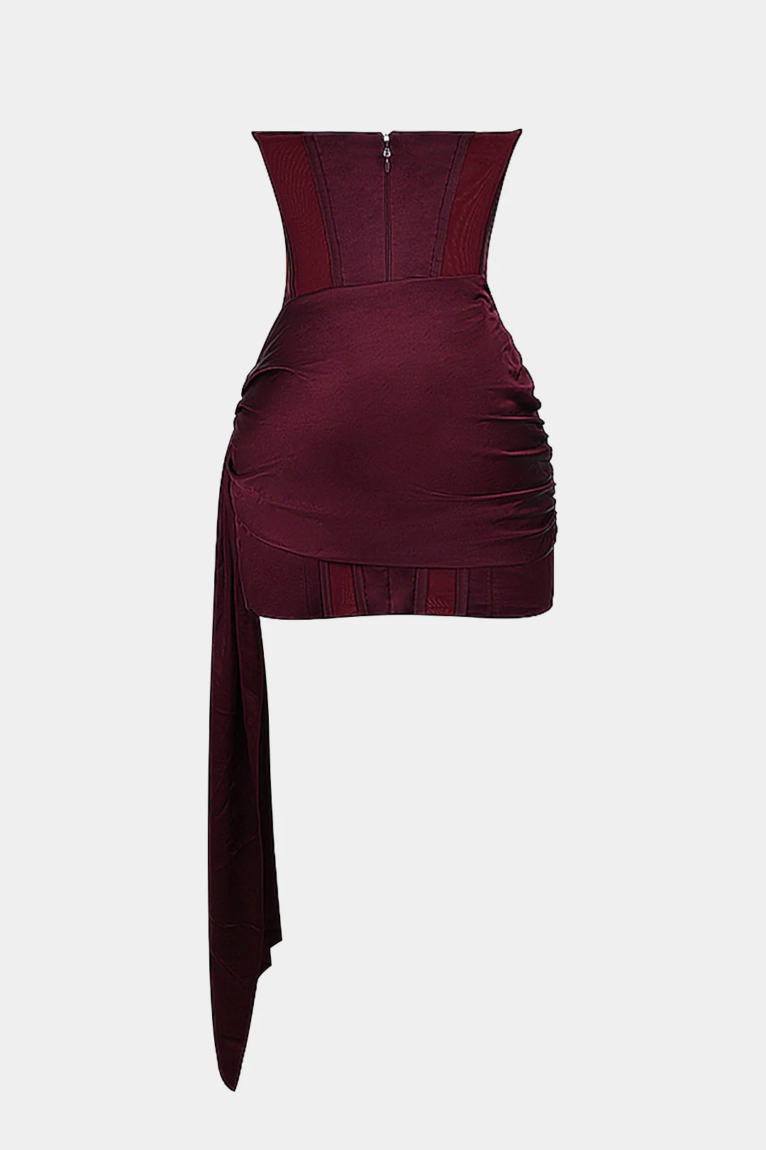Satin Asymmetrical Sleeveless Mini Dress - Weenar