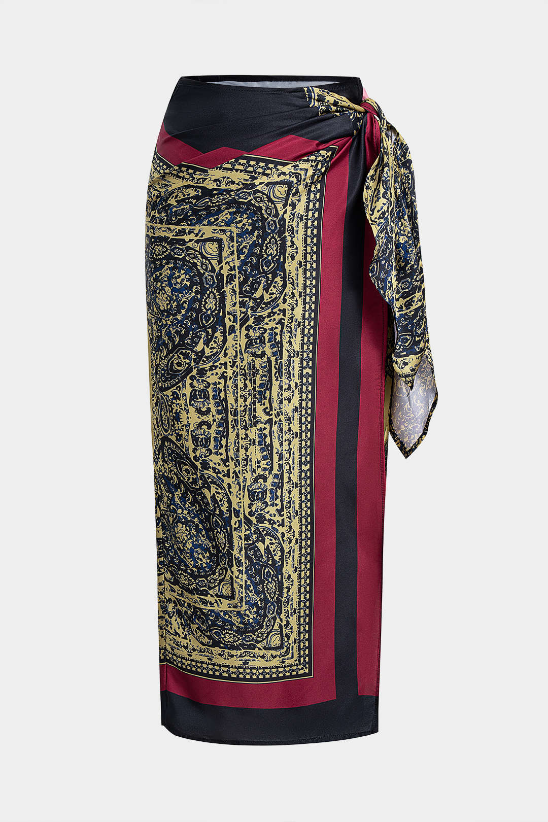 Artistic Print Wrap Tie-Up Skirt - Weenar