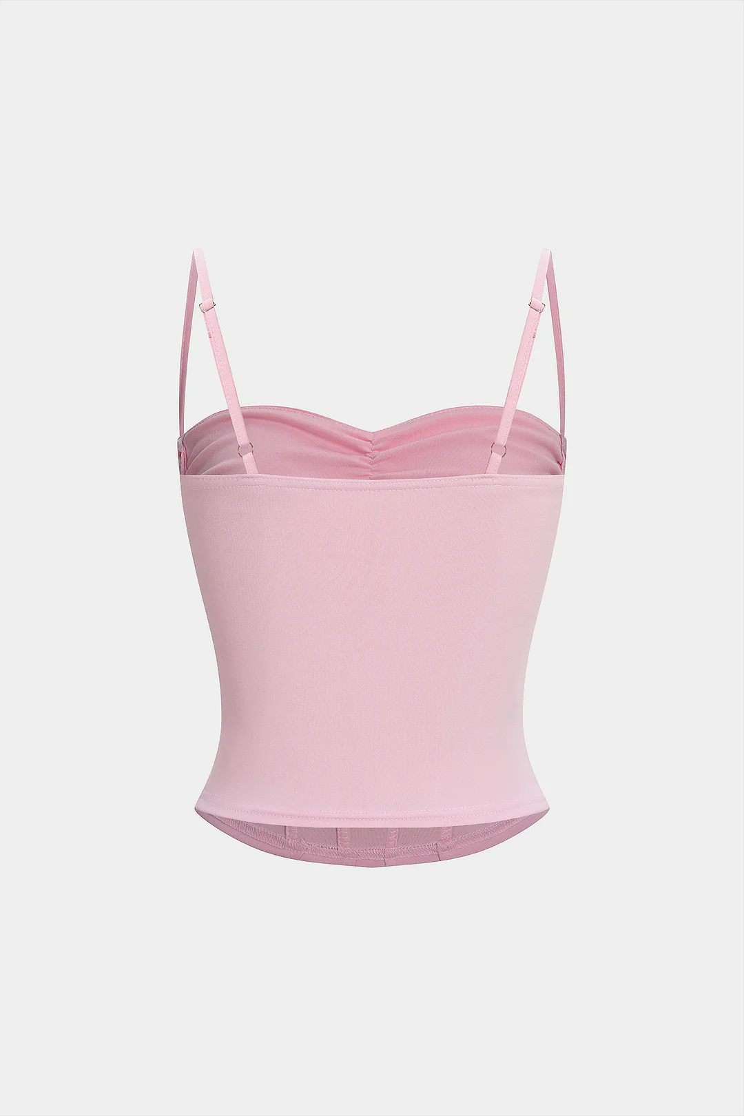 Solid Corset Cut Out Ruched Cami Top - Weenar