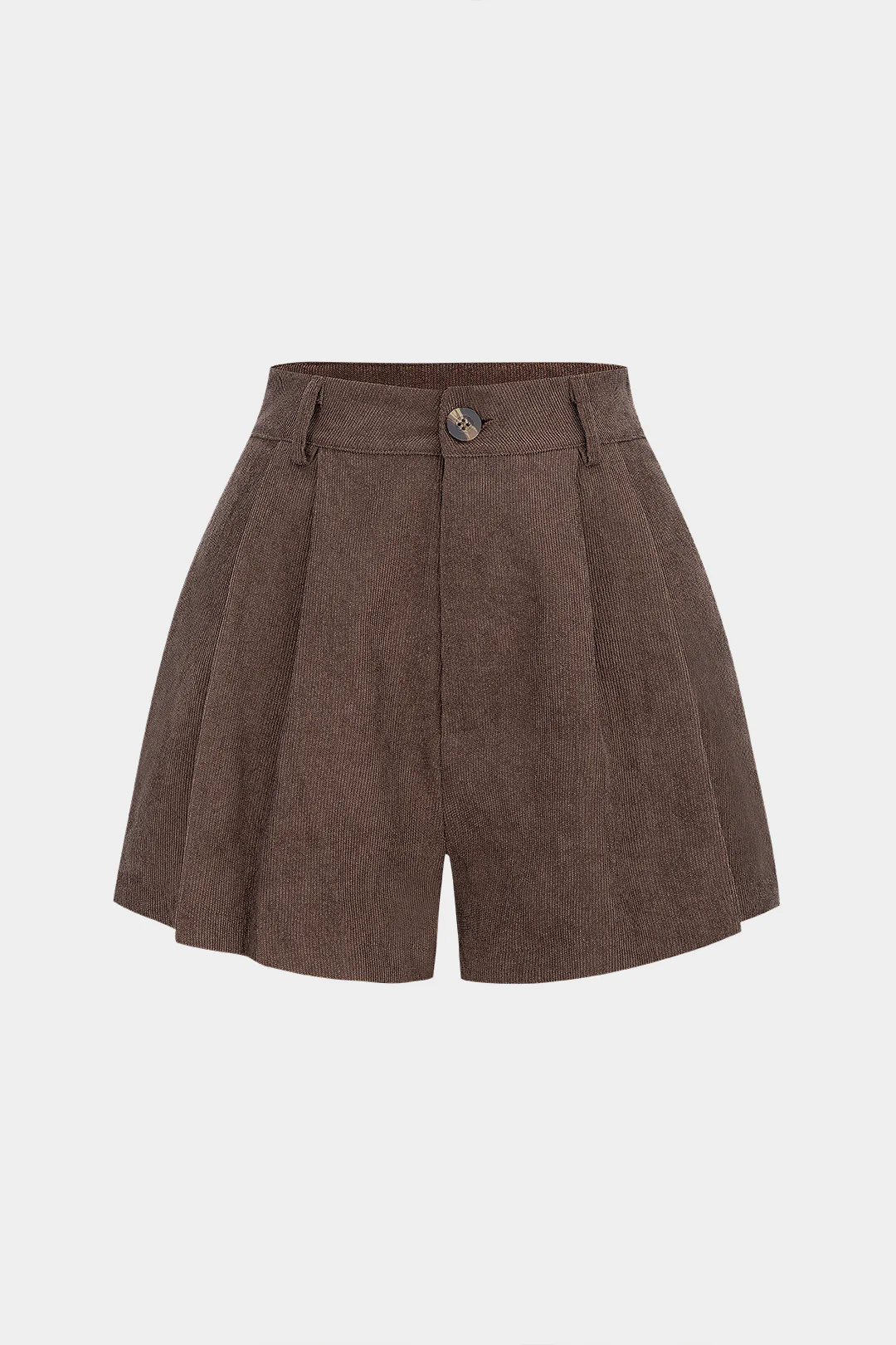 Corduroy Pleated Wide Leg Shorts - Weenar