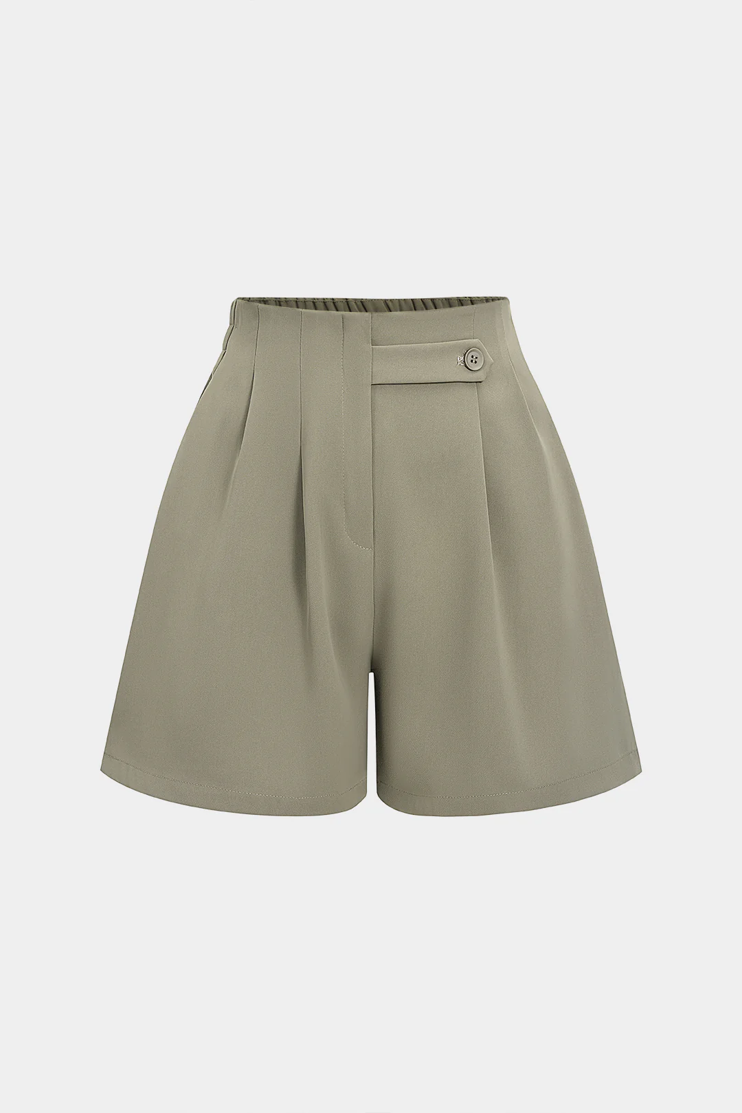 Button Ruched Wide Leg Shorts - Weenar