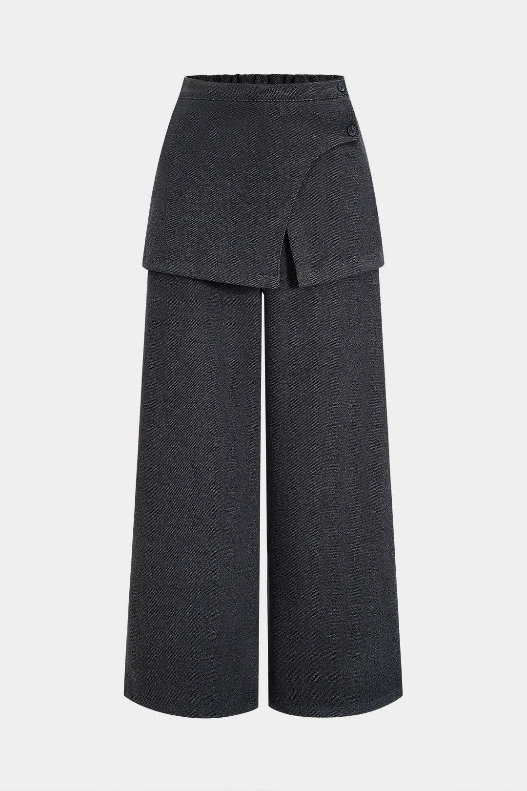 Asymmetrical Button Straight Pants - Weenar