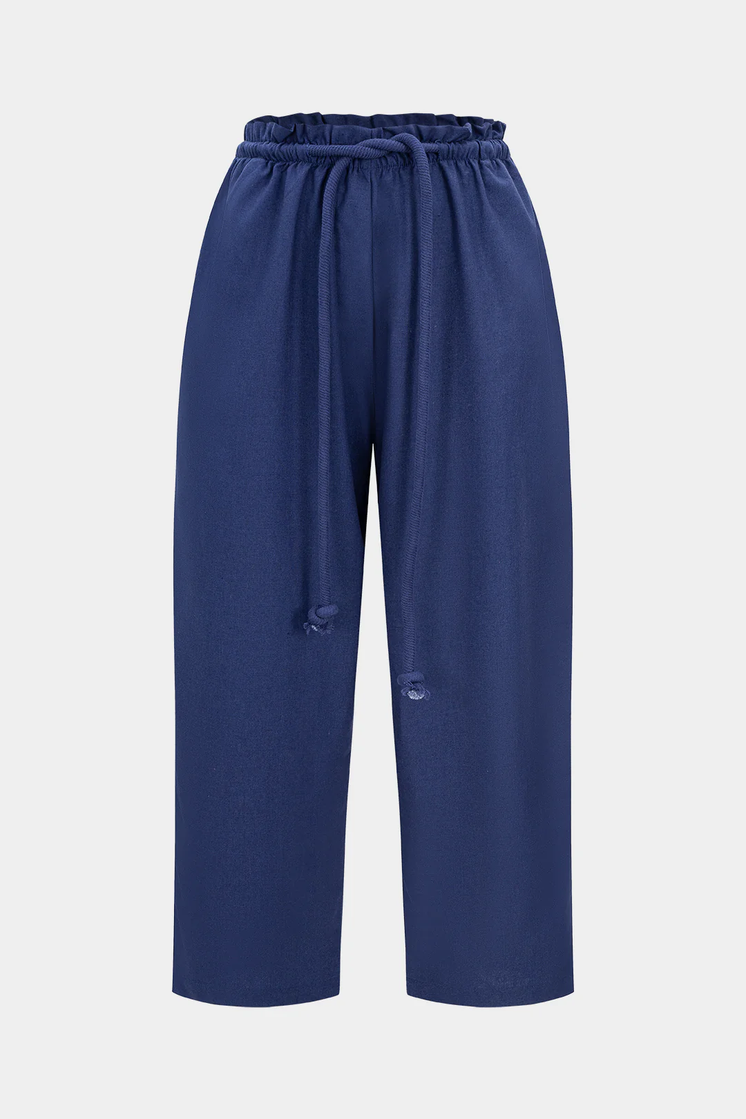 Linen Drawstring Tie-Up Trousers - Weenar