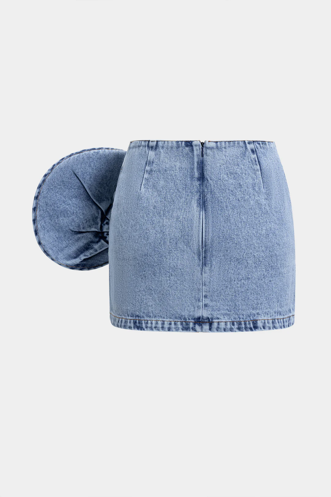 Denim 3D Rotating Rose Shape Mini Skirt - Weenar