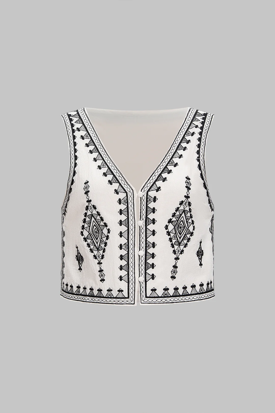 V-Neck Embroidery Tank Top - Weenar