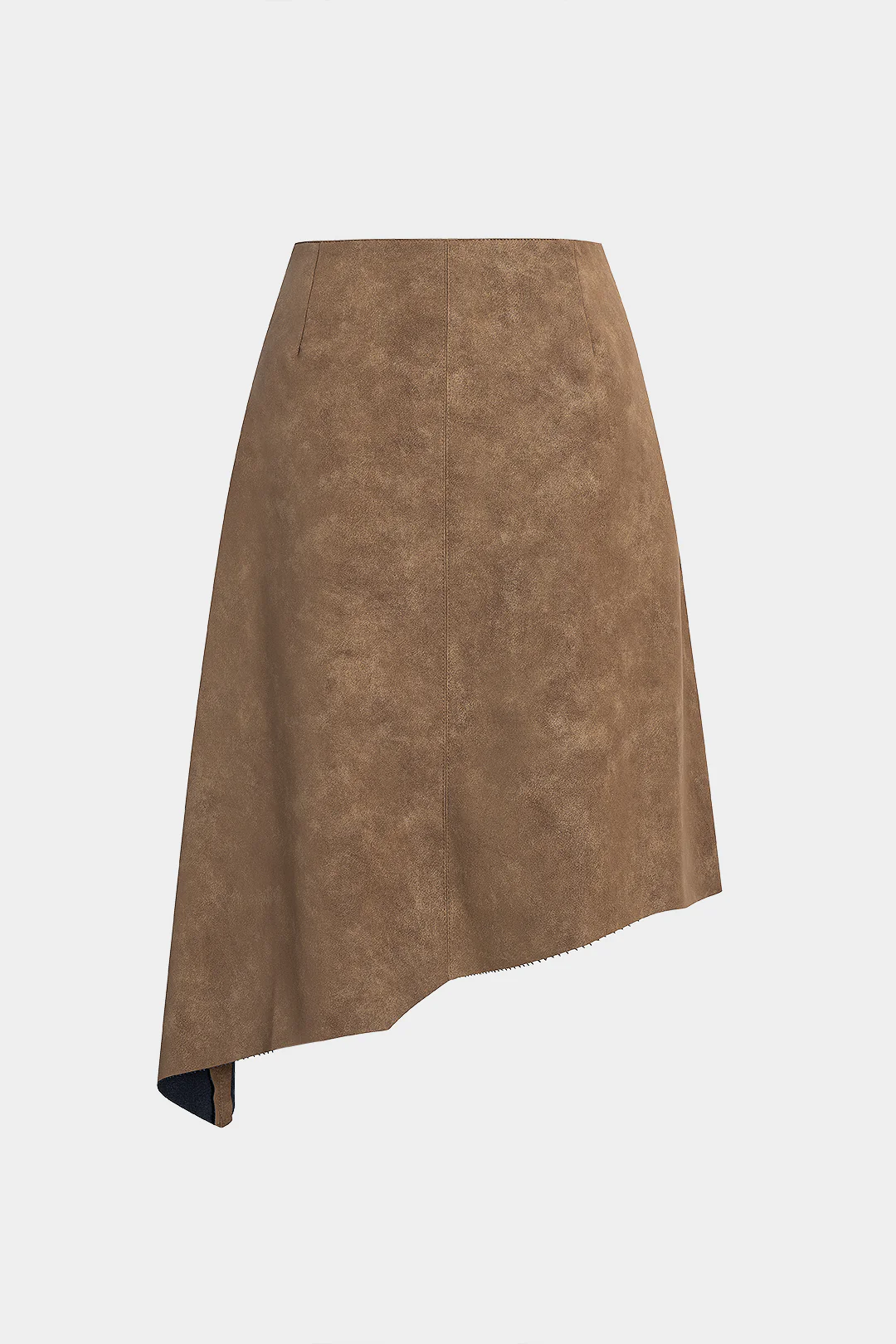 Faux Leather Asymmetrical Skirt - Weenar