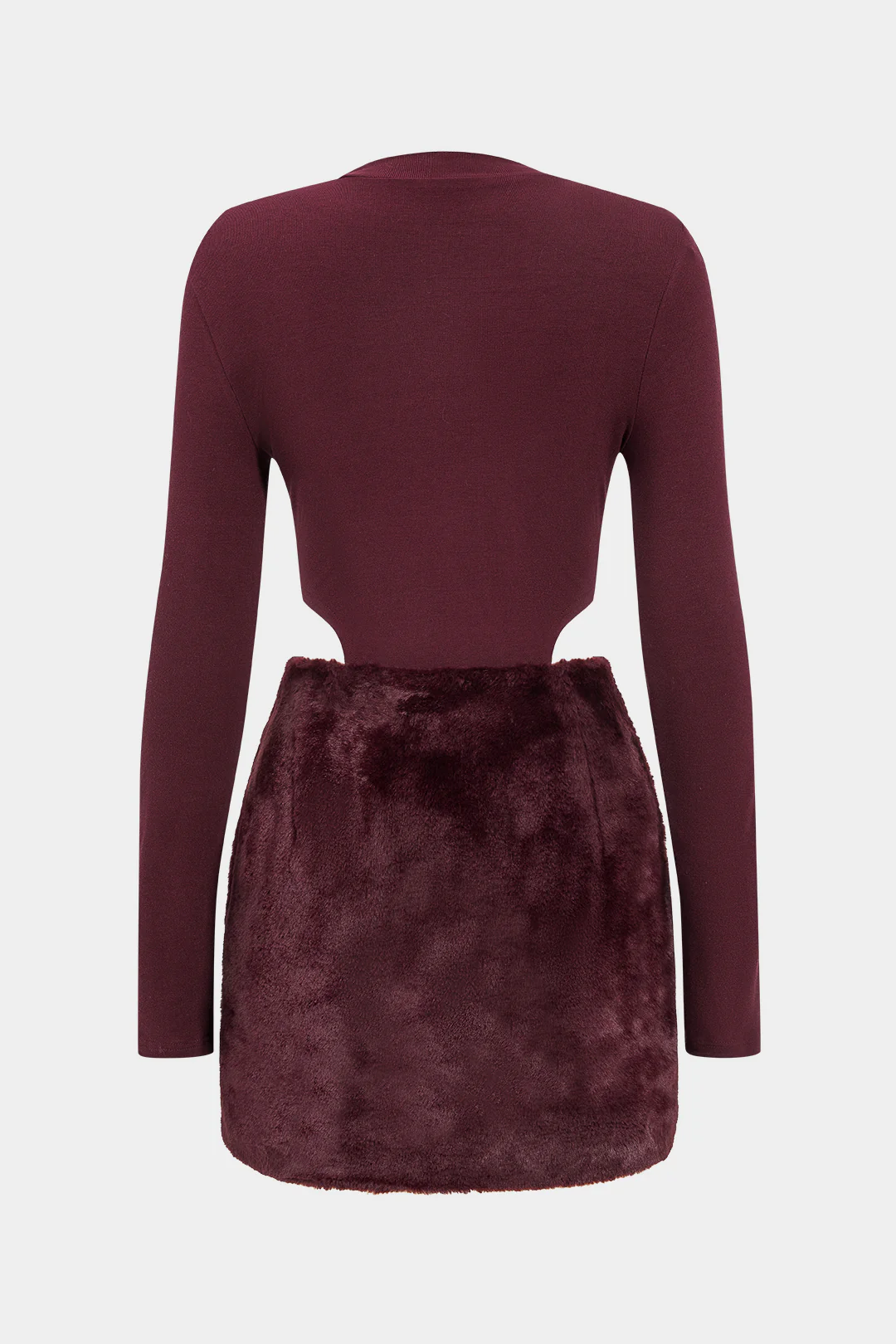 Patchwork Long Sleeve Mini Dress - Weenar