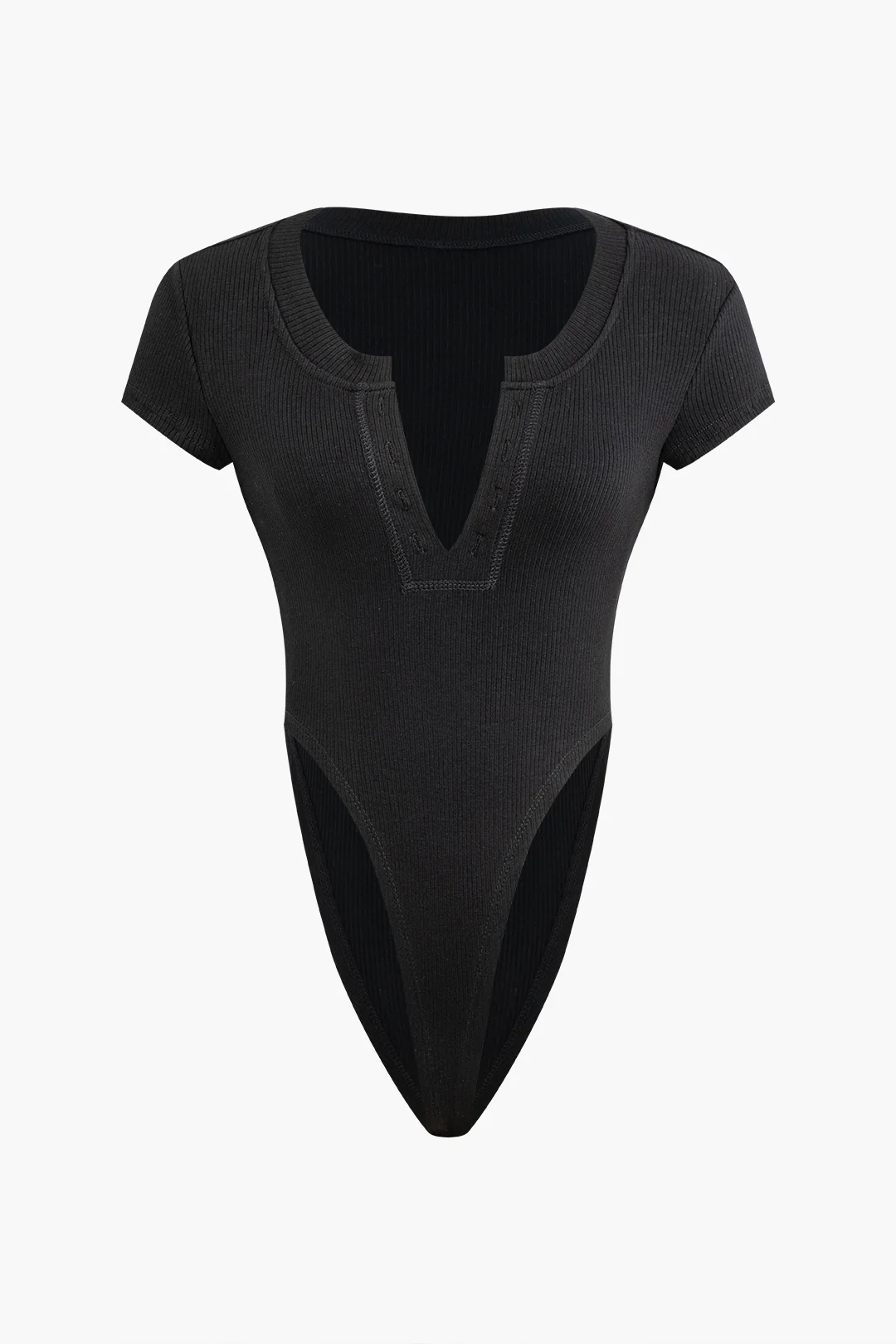 V-Neck Ribbed Sleeveless Bodysuit - Weenar