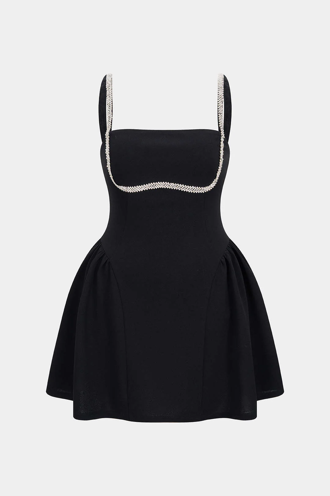 Plus Size Chain Square Neck Sleeveless Mini Dress - Weenar