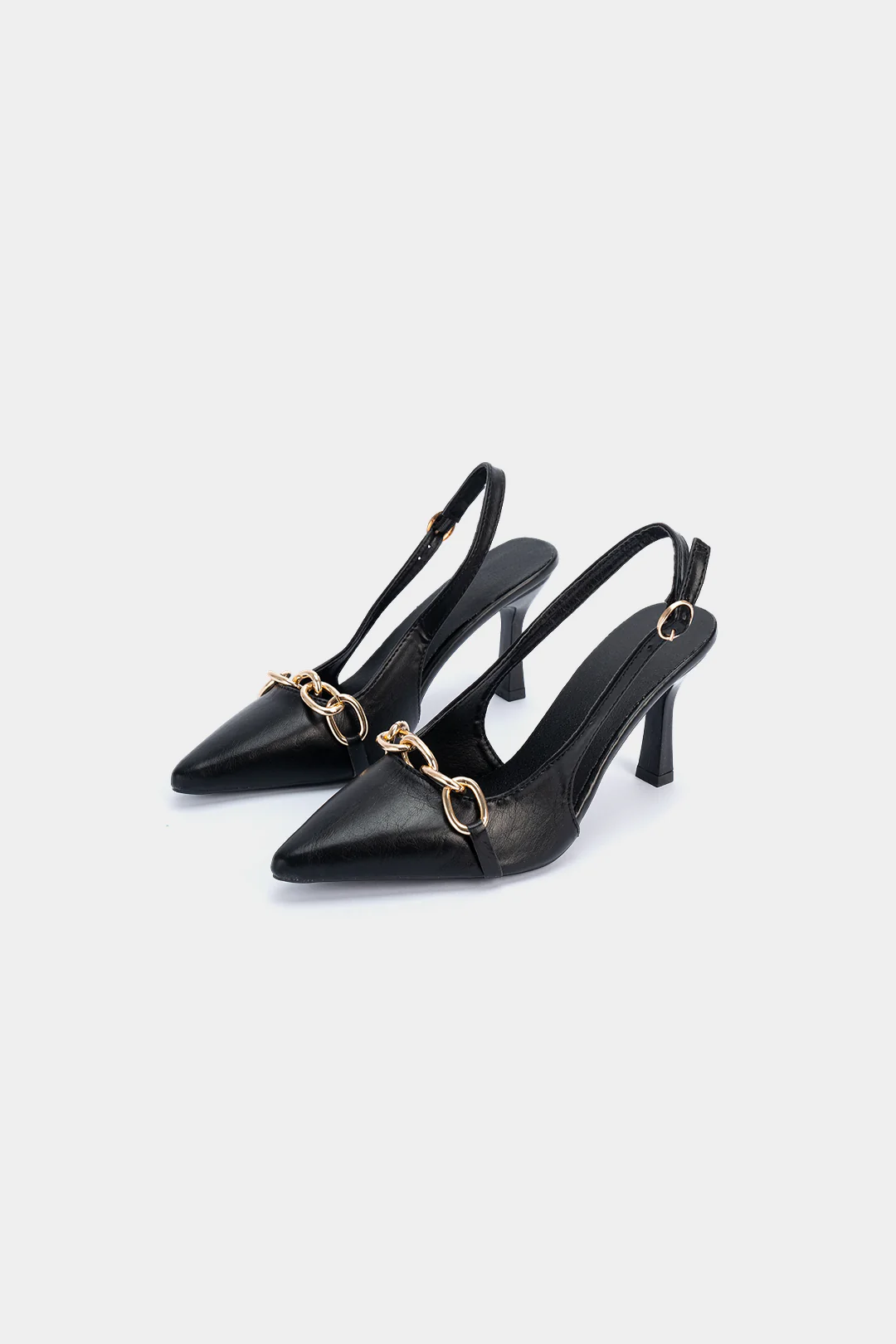 Chain Metallic Pointed Heels - Weenar
