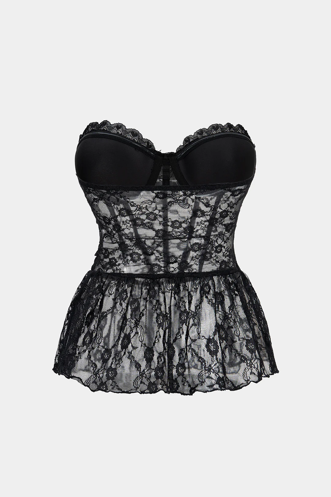 Sheer Lace Corset Tube Top - Weenar