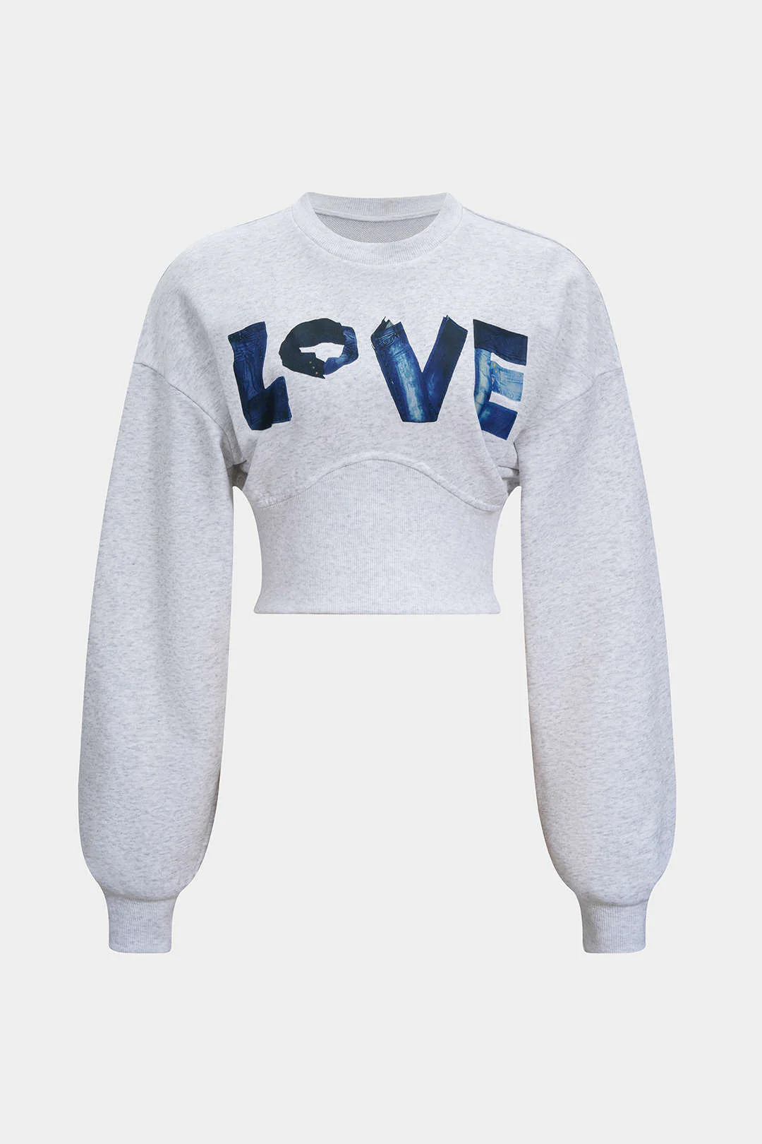 Letter Print  Round Neck Long Sleeve Sweatshirt - Weenar