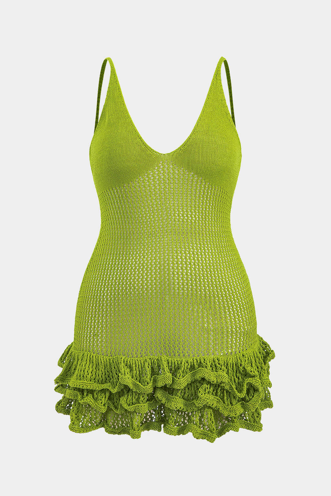 Plus Size Knit Ruffle Slip Dress - Weenar