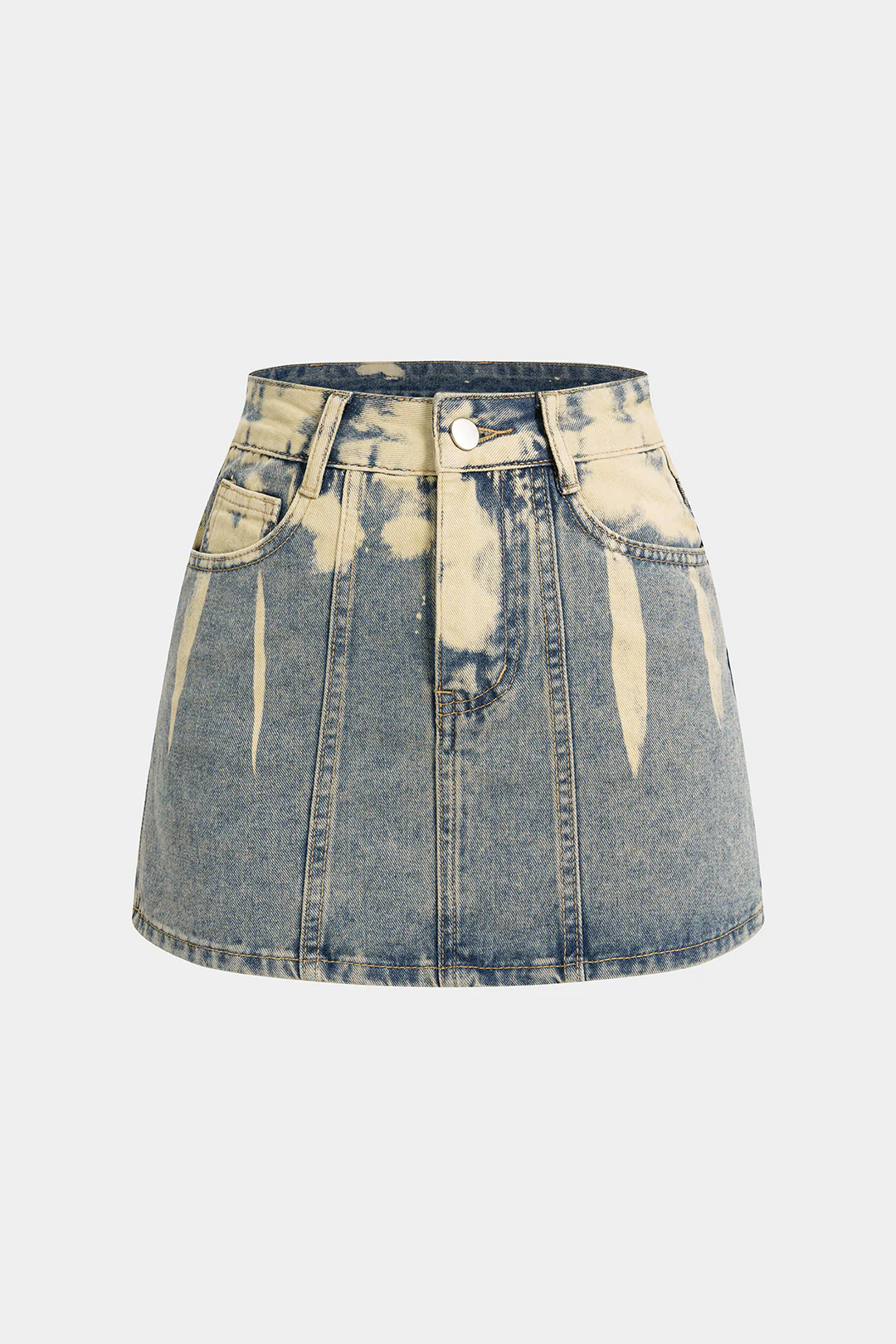 Denim Washed Pocket Mini Skirt - Weenar