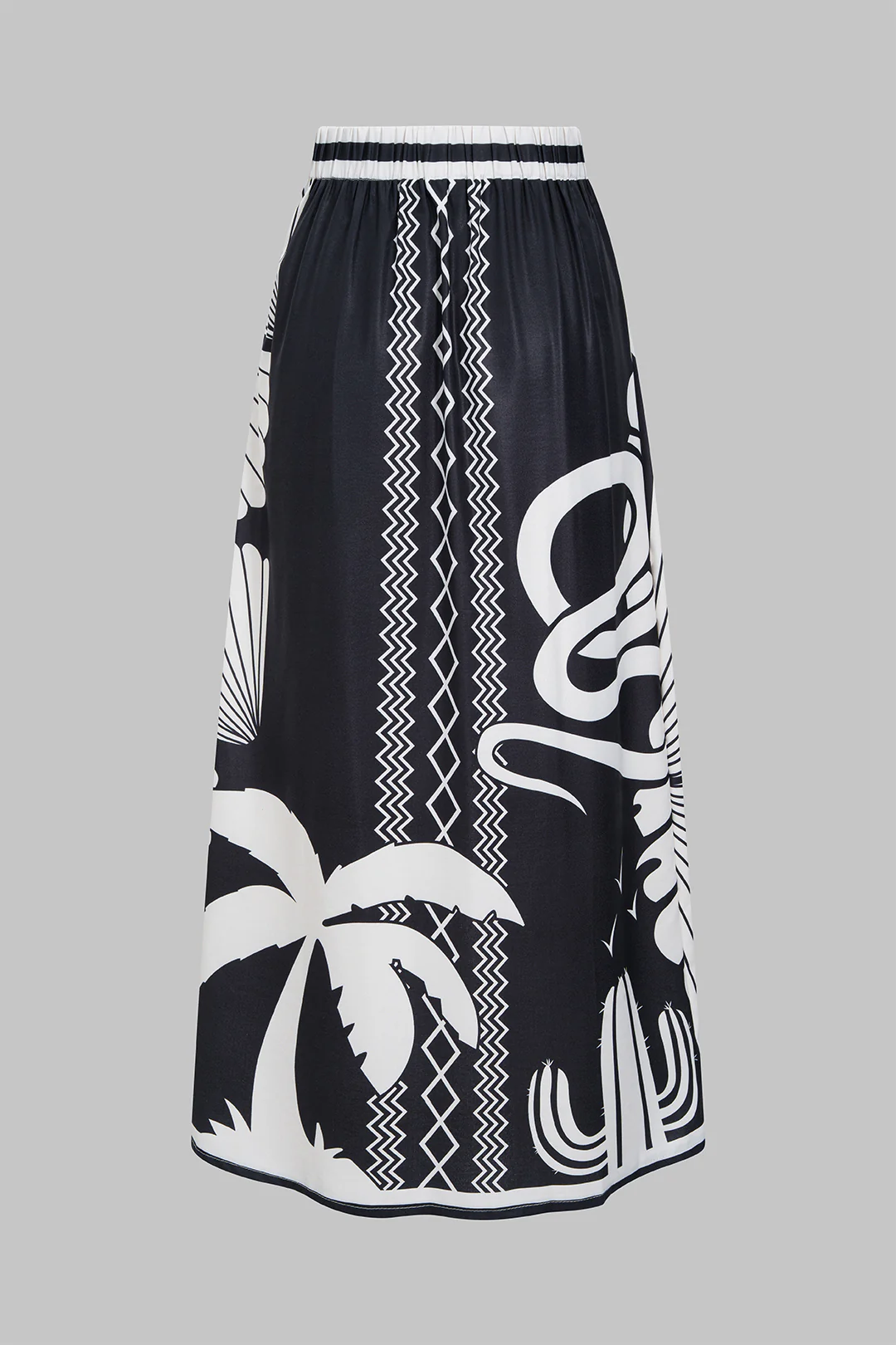 Floral Contrast Print Asymmetrical Skirt - Weenar