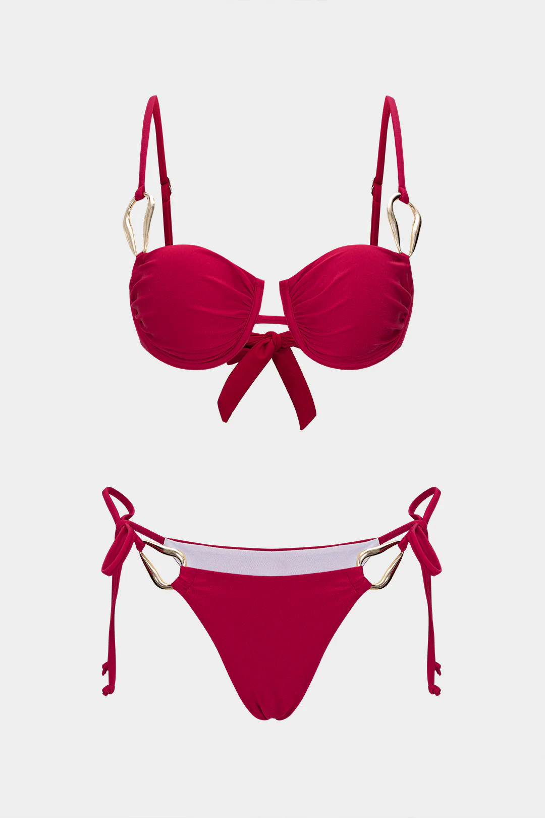 Metallic Tie-Up Bikini Set - Weenar