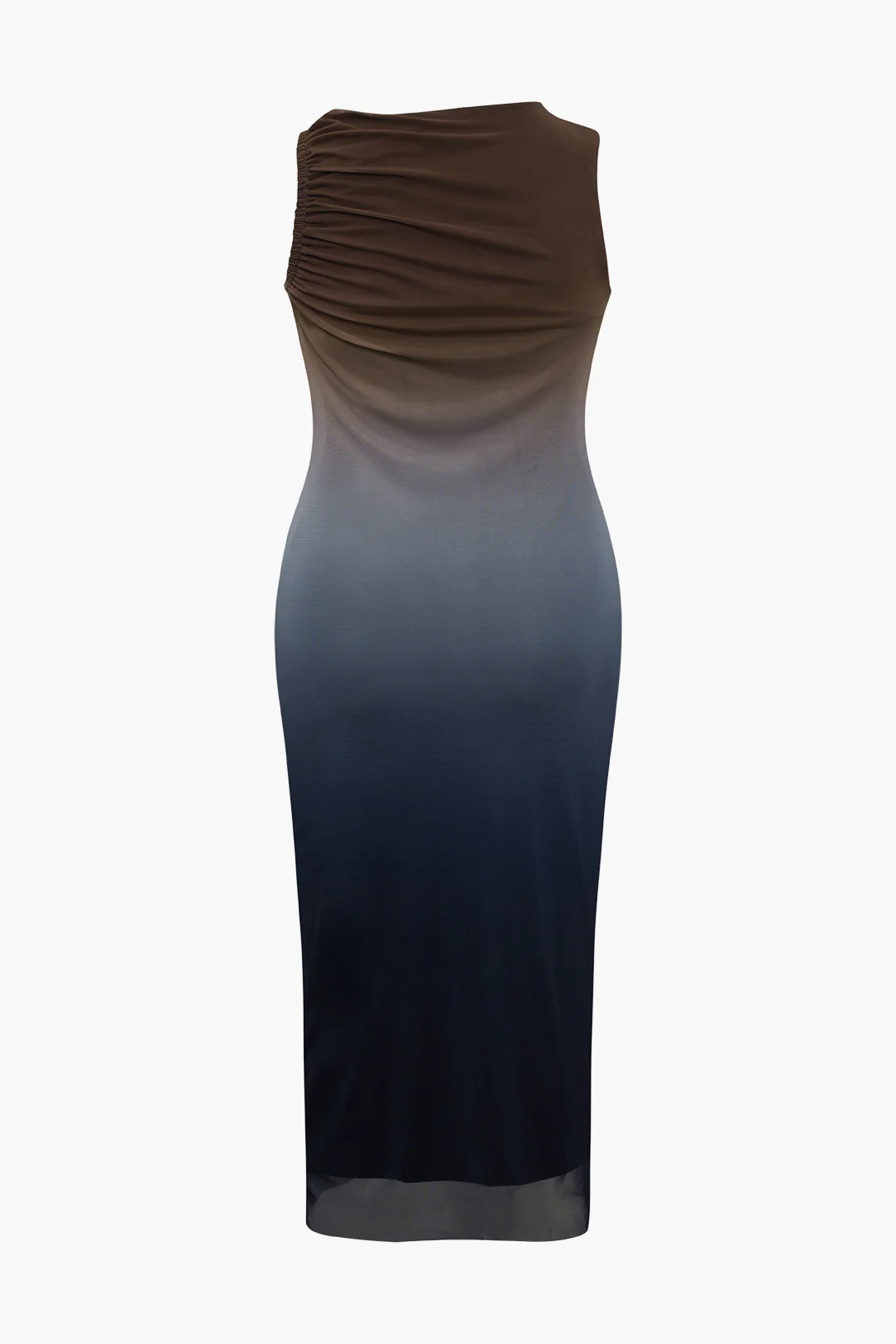Plus Size Ombre Print Ruched Tank Maxi Dress - Weenar