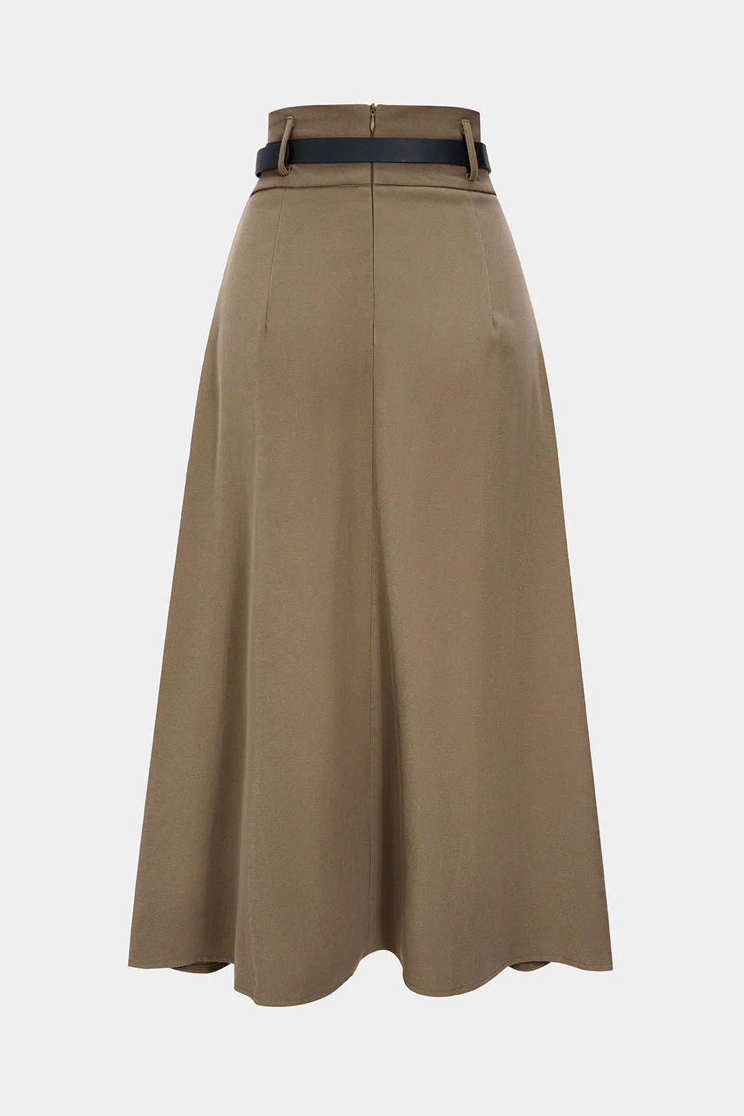 Belted Asymmetrical Ruched High Waist Skirt - Weenar