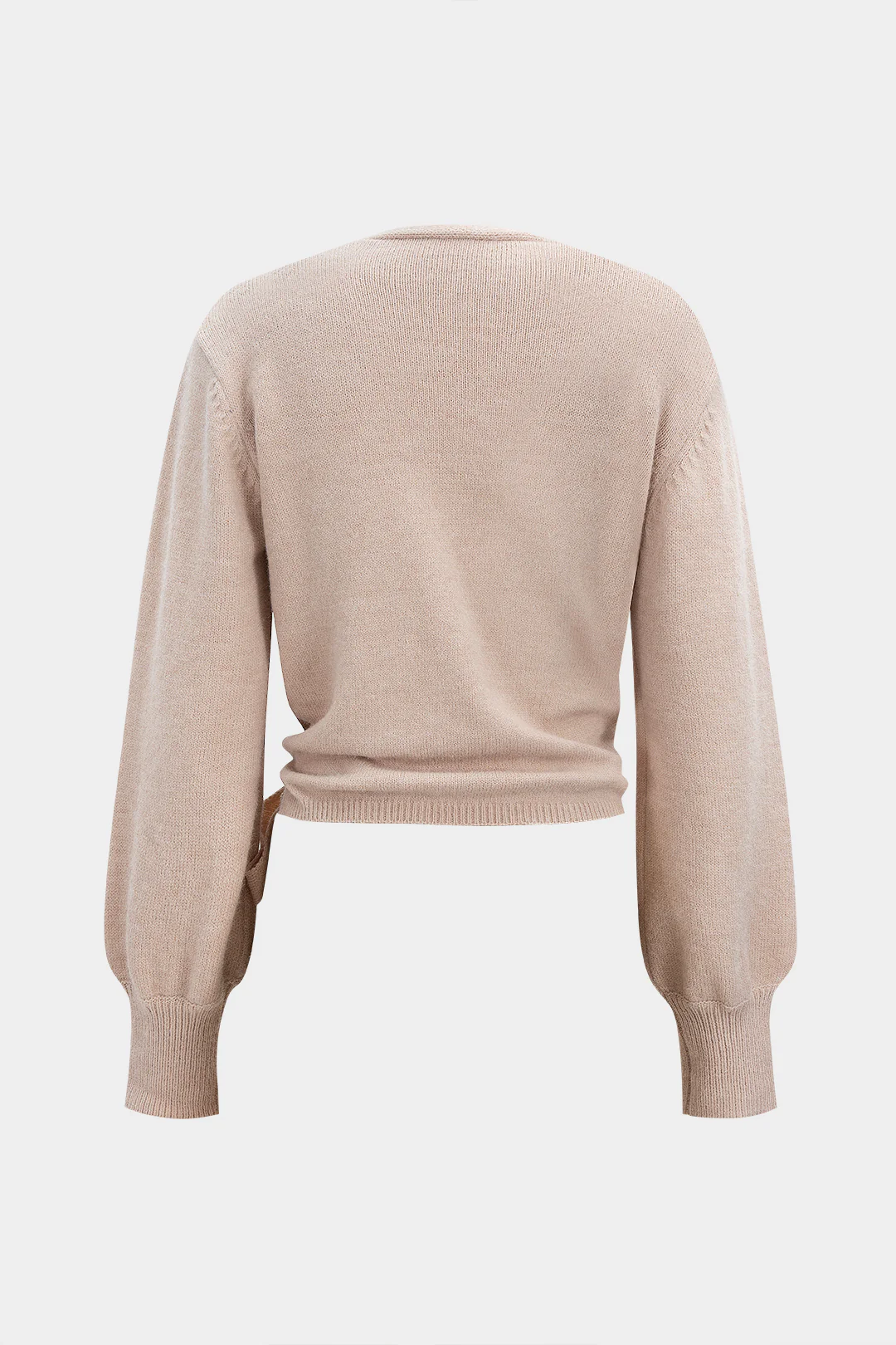 Knit Strappy V-Neck Long-Sleeve Top - Weenar