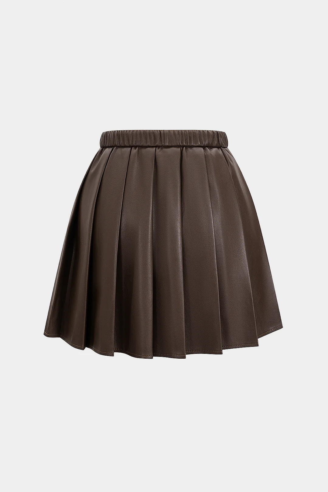 Faux Leather Pleated Tie-Up Skirt - Weenar