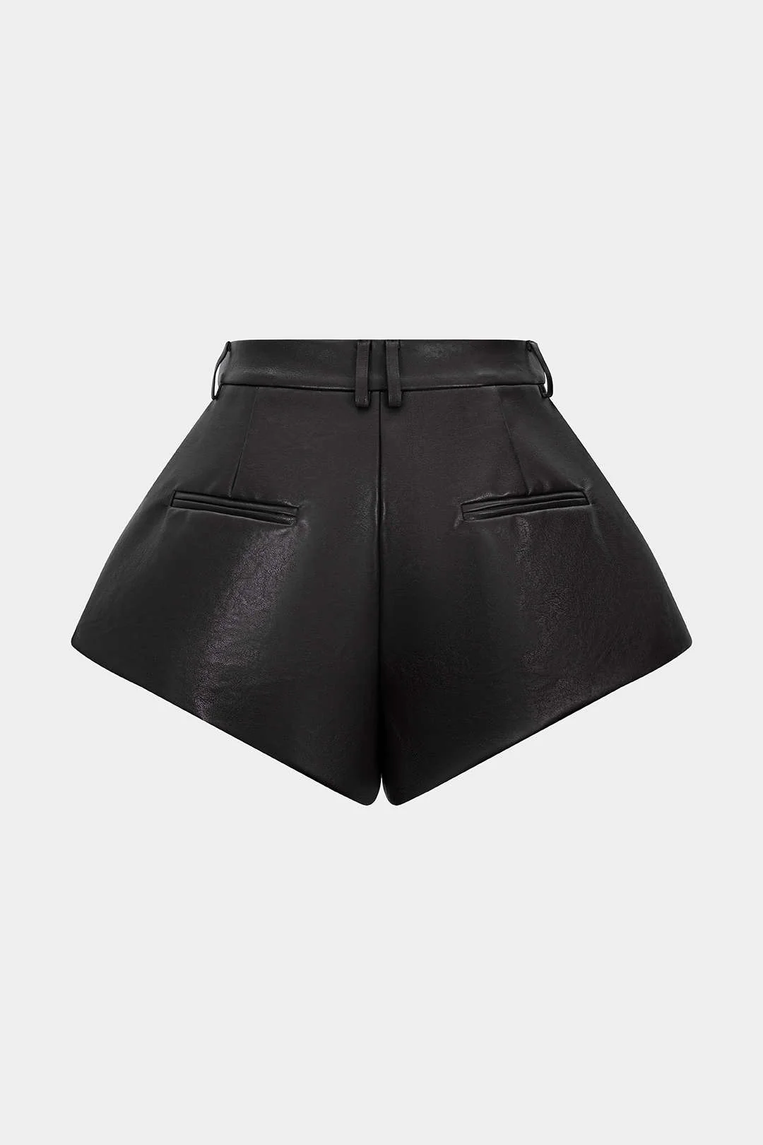 Faux Leather Pleated Shorts - Weenar