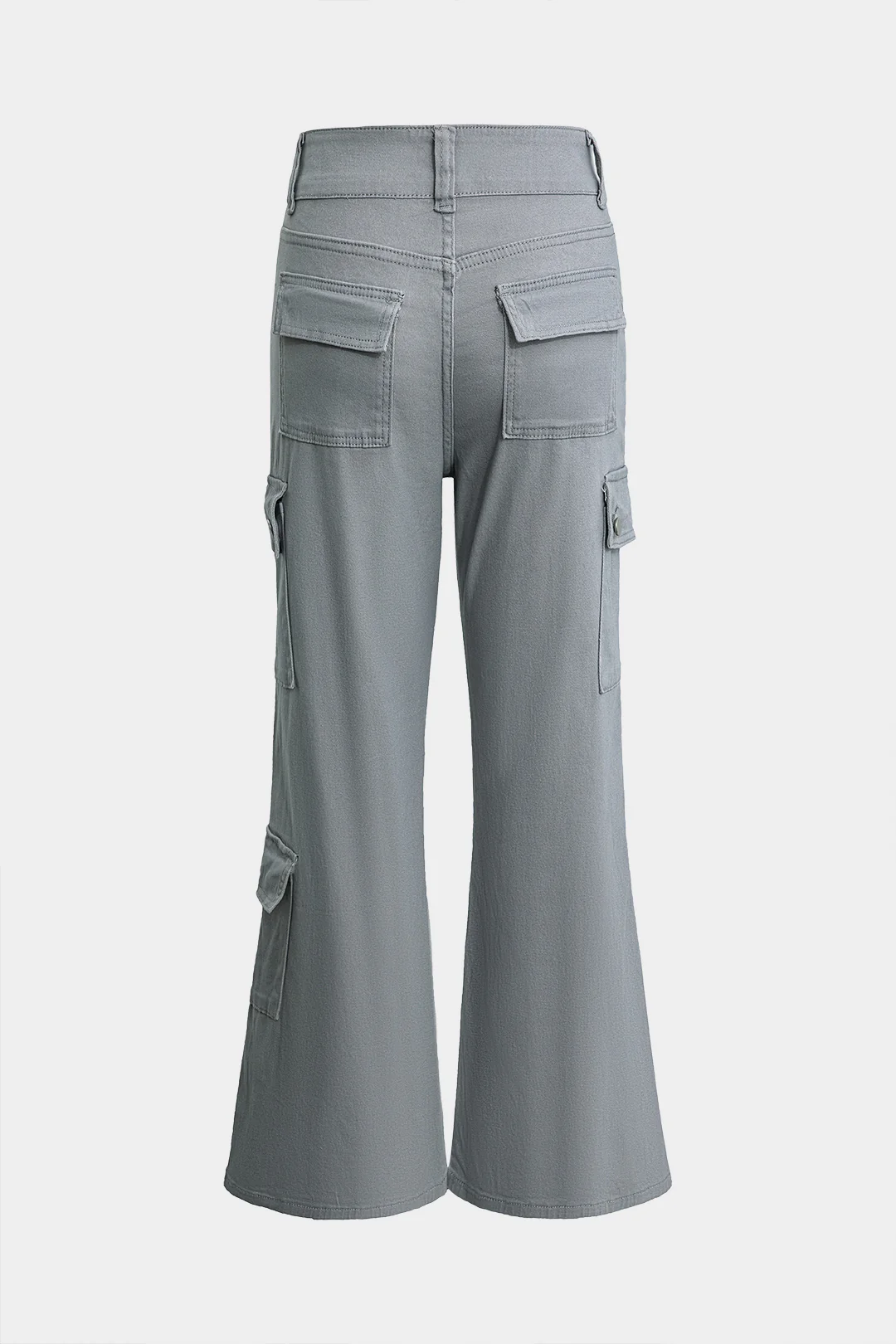 Denim Multi-Pocket High-Waist Flared Pants - Weenar