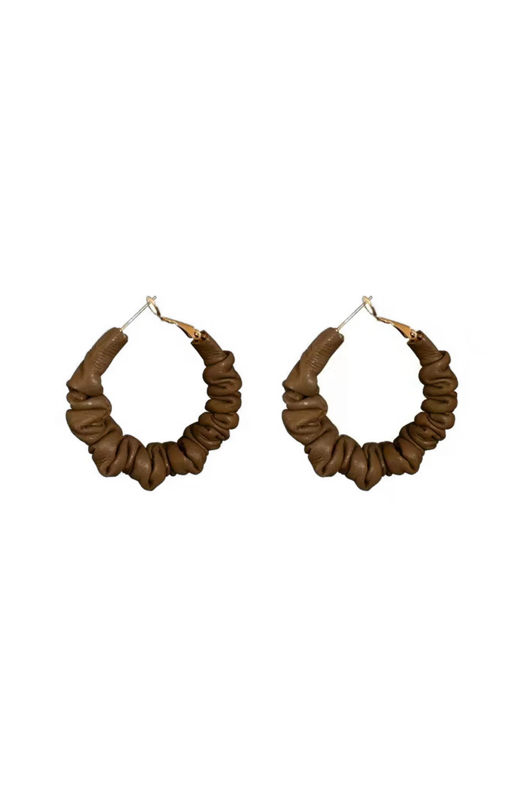 Faux Leather Circle Earrings - Weenar