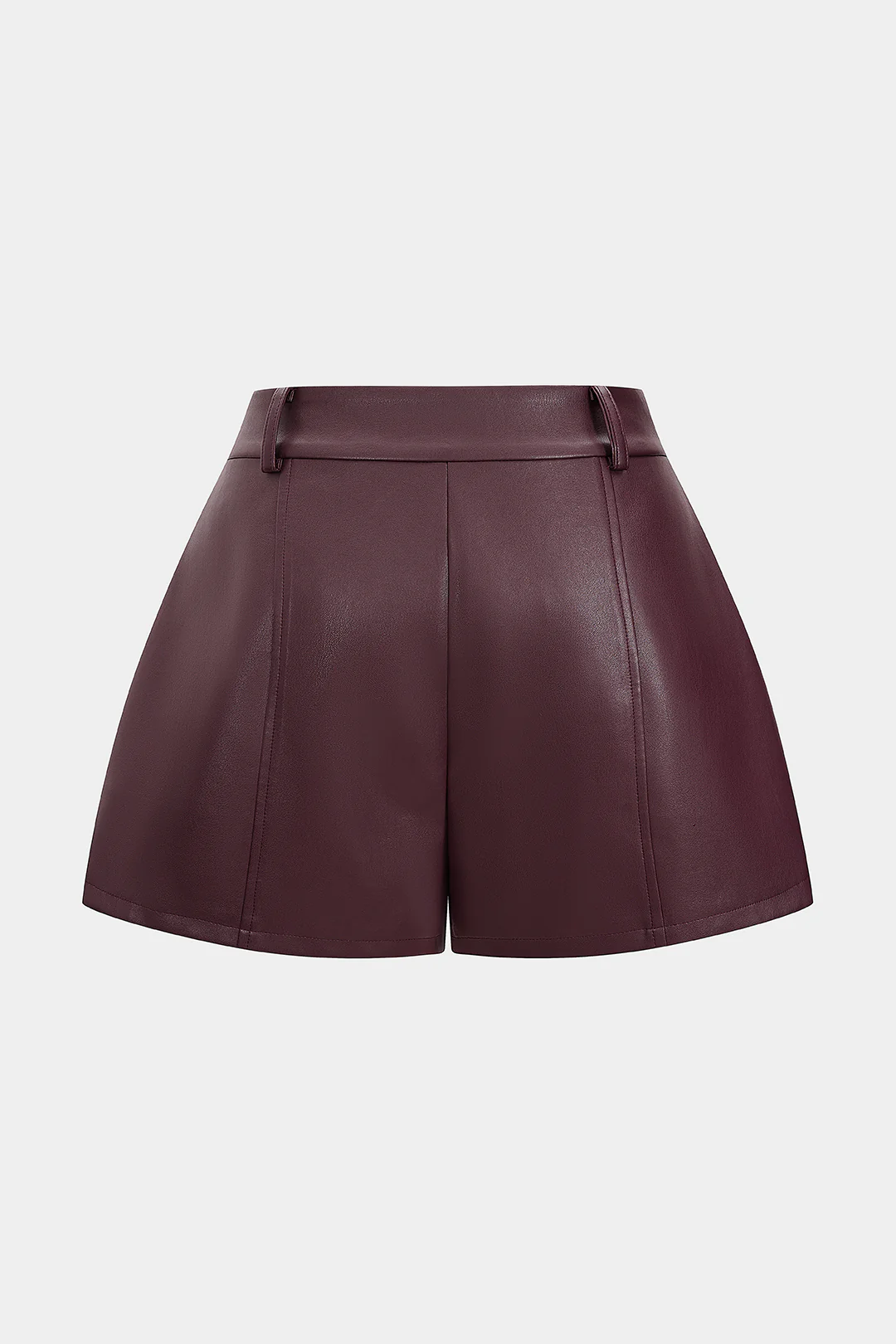 Plus Size Faux Leather High Waist Wide Leg Shorts - Weenar