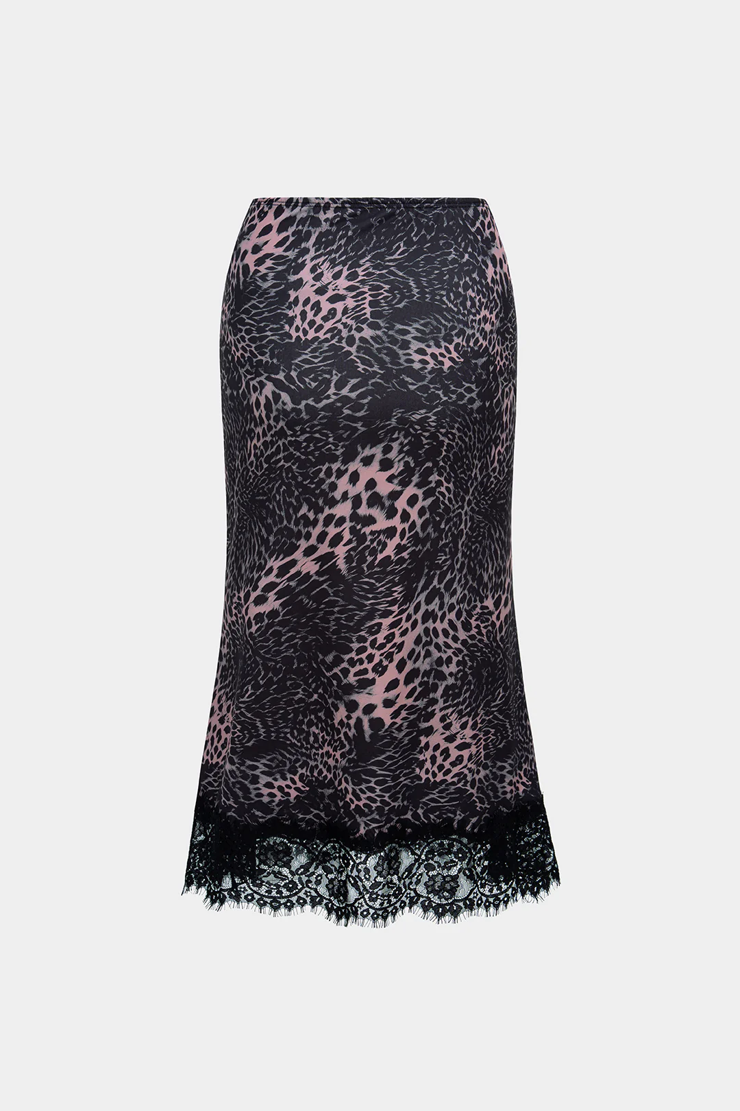 Leopard Print Mesh Patchwork Lace Trim Skirt - Weenar