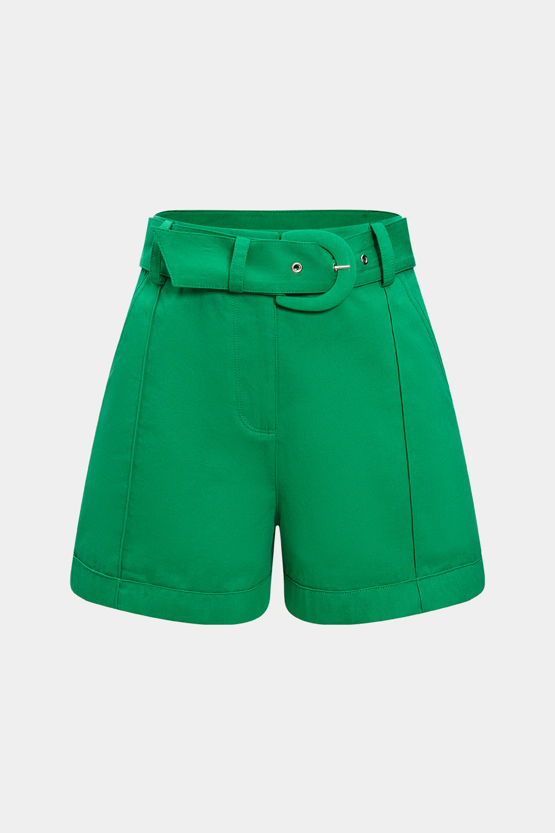 Solid Belted Shorts - Weenar