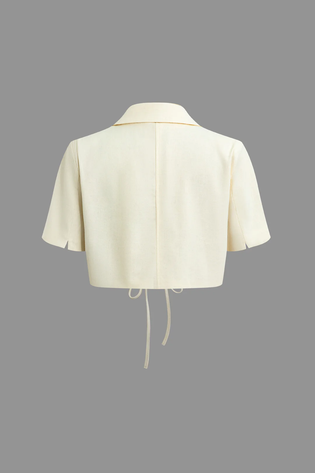 V-Neck Tie Up Short-Sleeve Shirt - Weenar