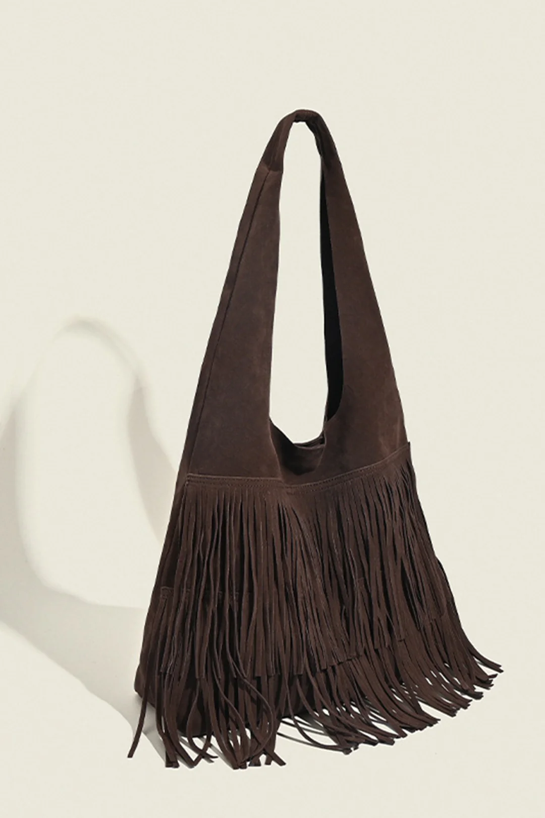 Suede Fringe Large Capacity Shoulder Bag - Weenar