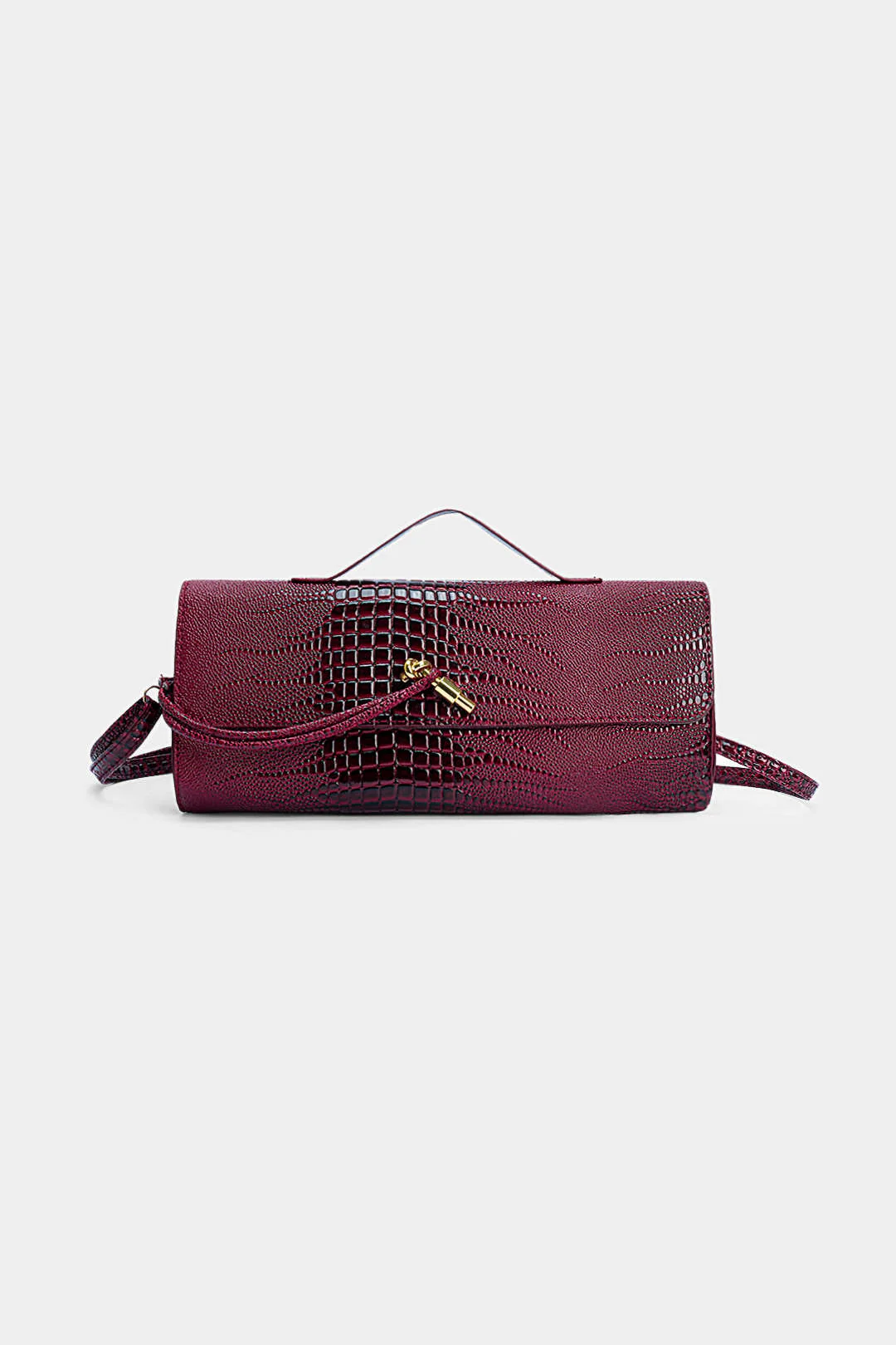 Crocodile Skin Pattern Faux Leather Clutch Bag - Weenar