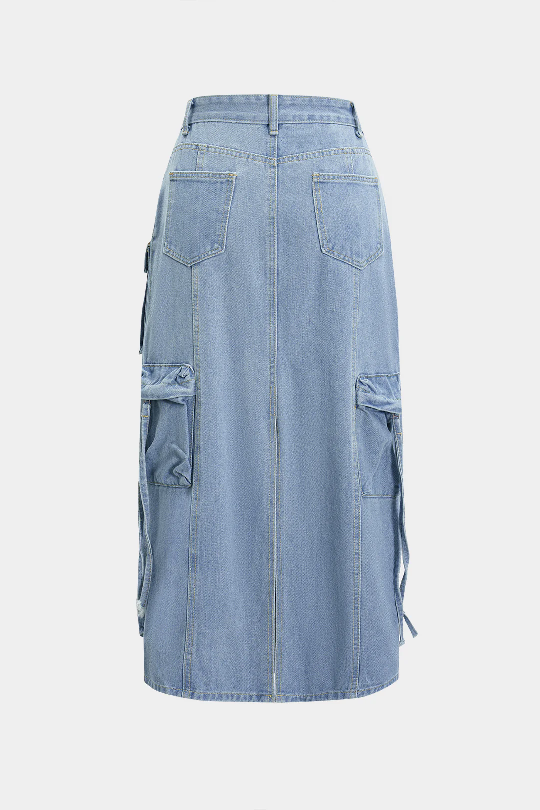 Denim High Waist Pocket Skirt - Weenar