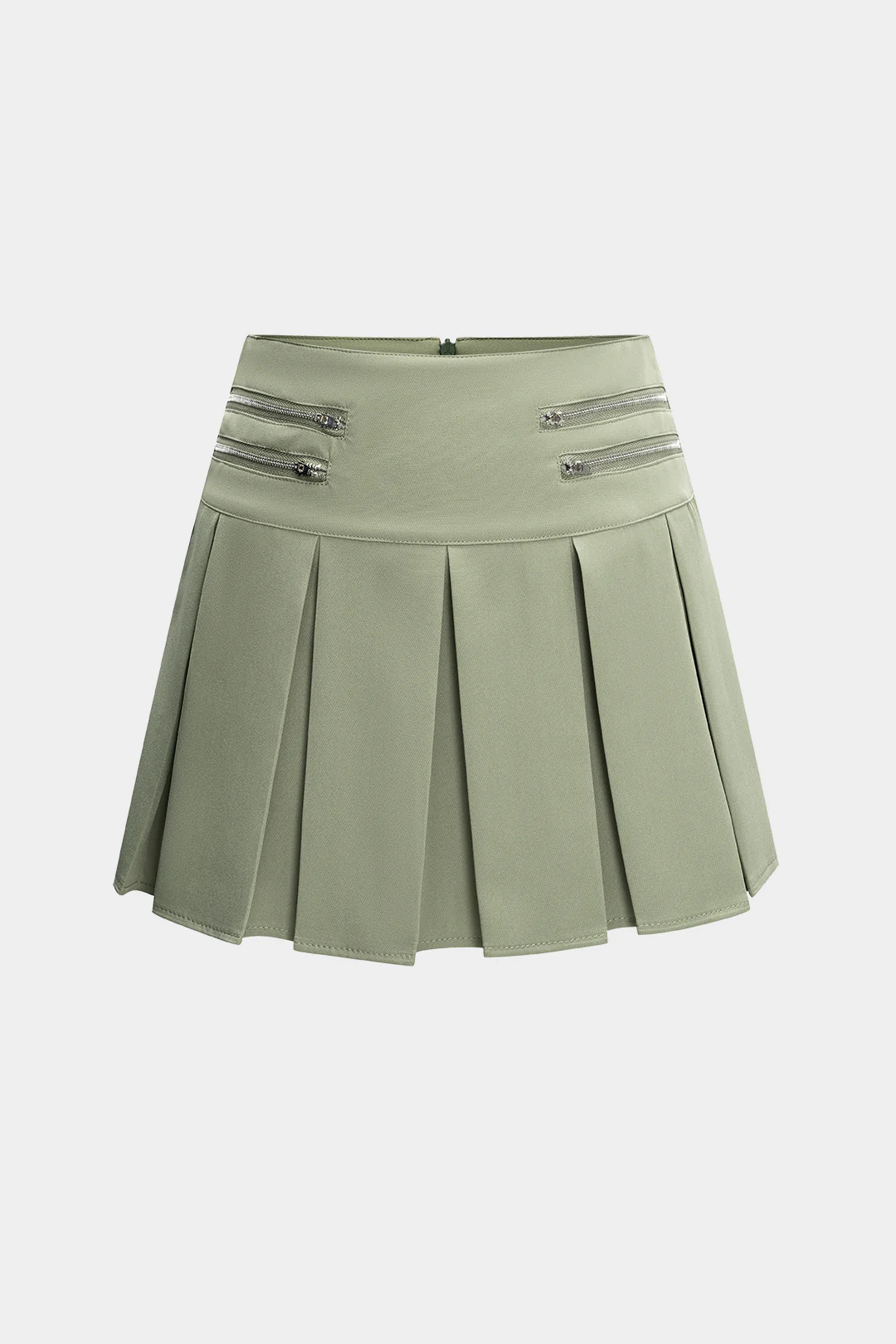 Zipper Detail Ruched Skirt - Weenar