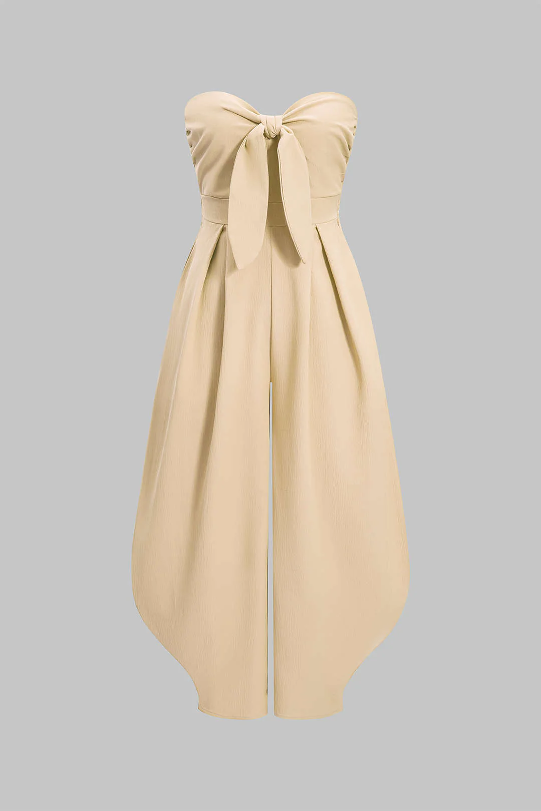 Strapless Tie-Up Ruched Sleeveless Jumpsuit - Weenar