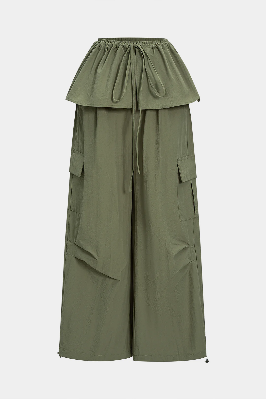 Ruched Drawstring Pocket Pants - Weenar