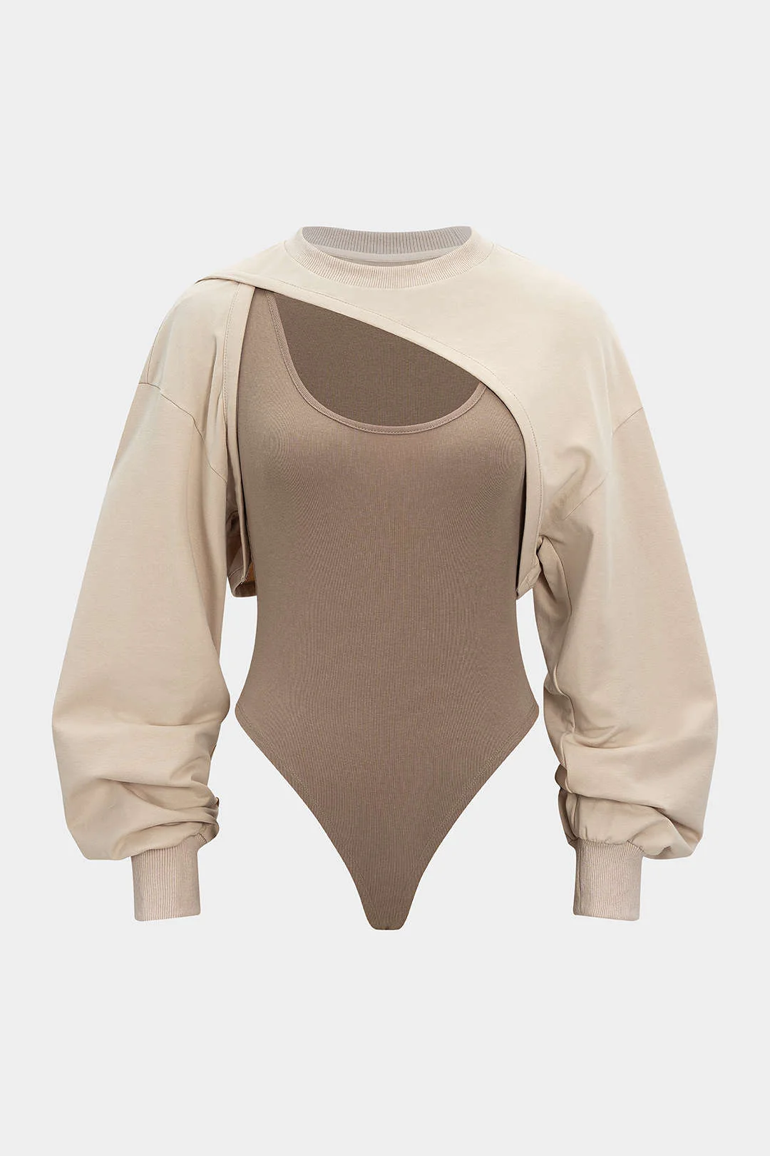 Contrast Two-Piece Long Sleeve Bodysuit - Weenar