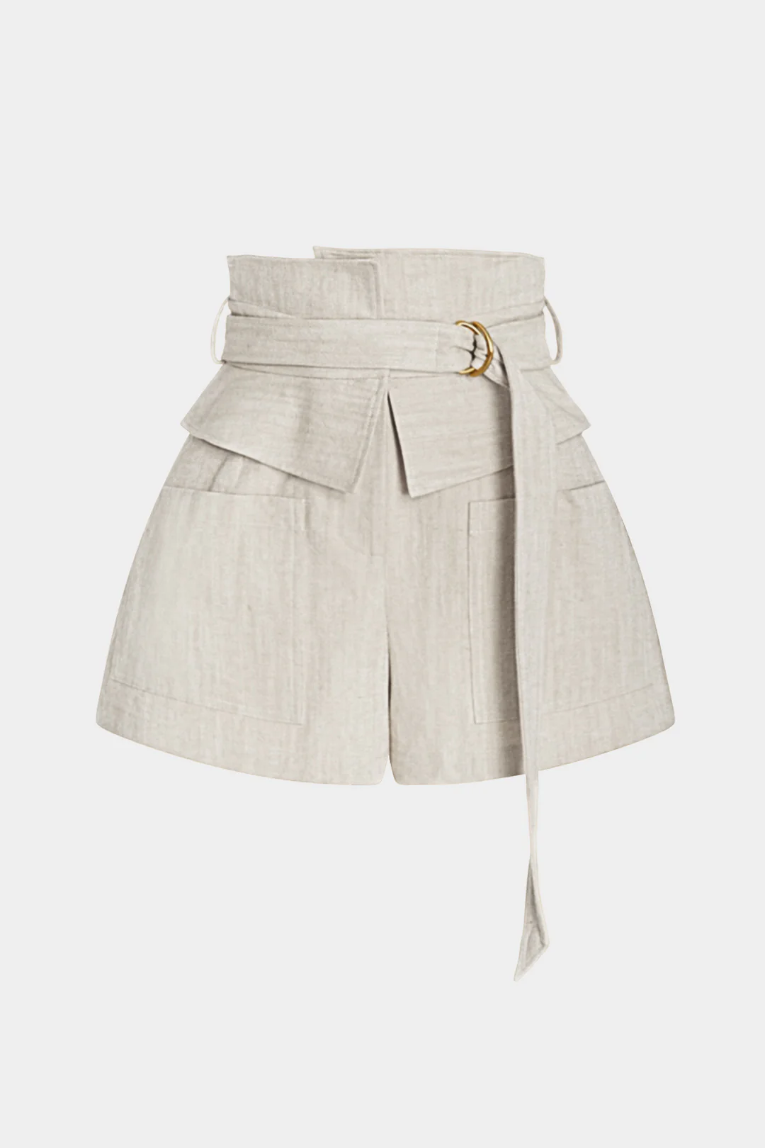 Belted Pocket High Waist Shorts - Weenar