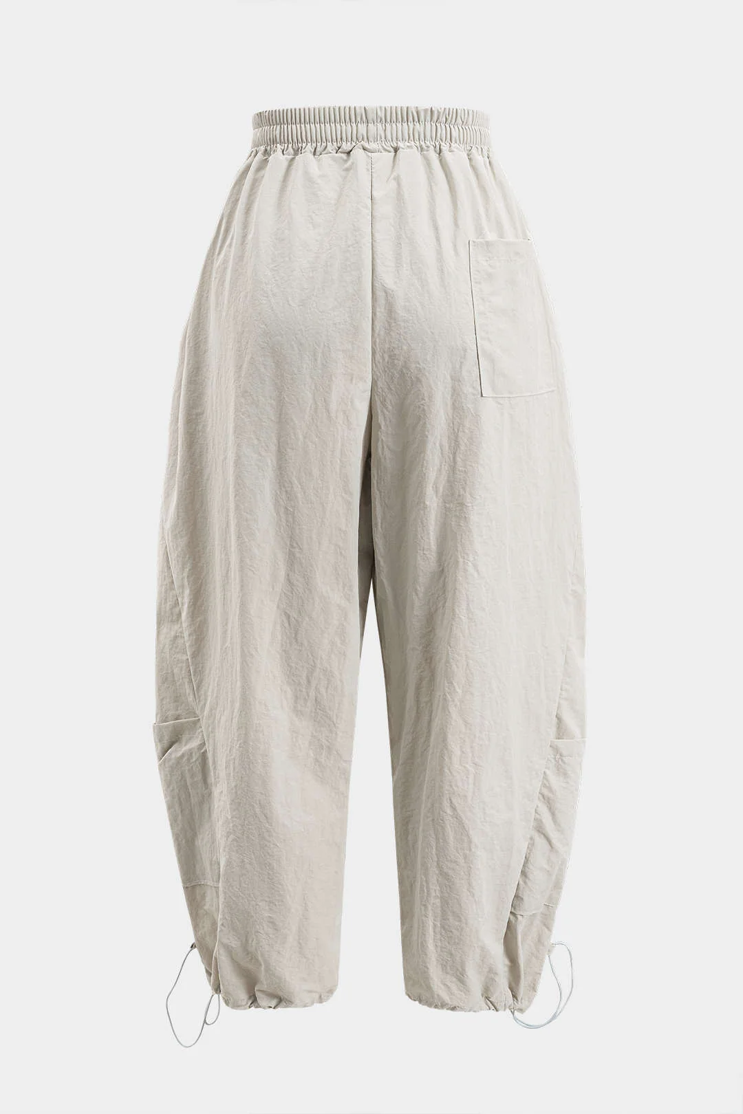 Drawstring Wide Leg Pocket Barrel Trousers - Weenar