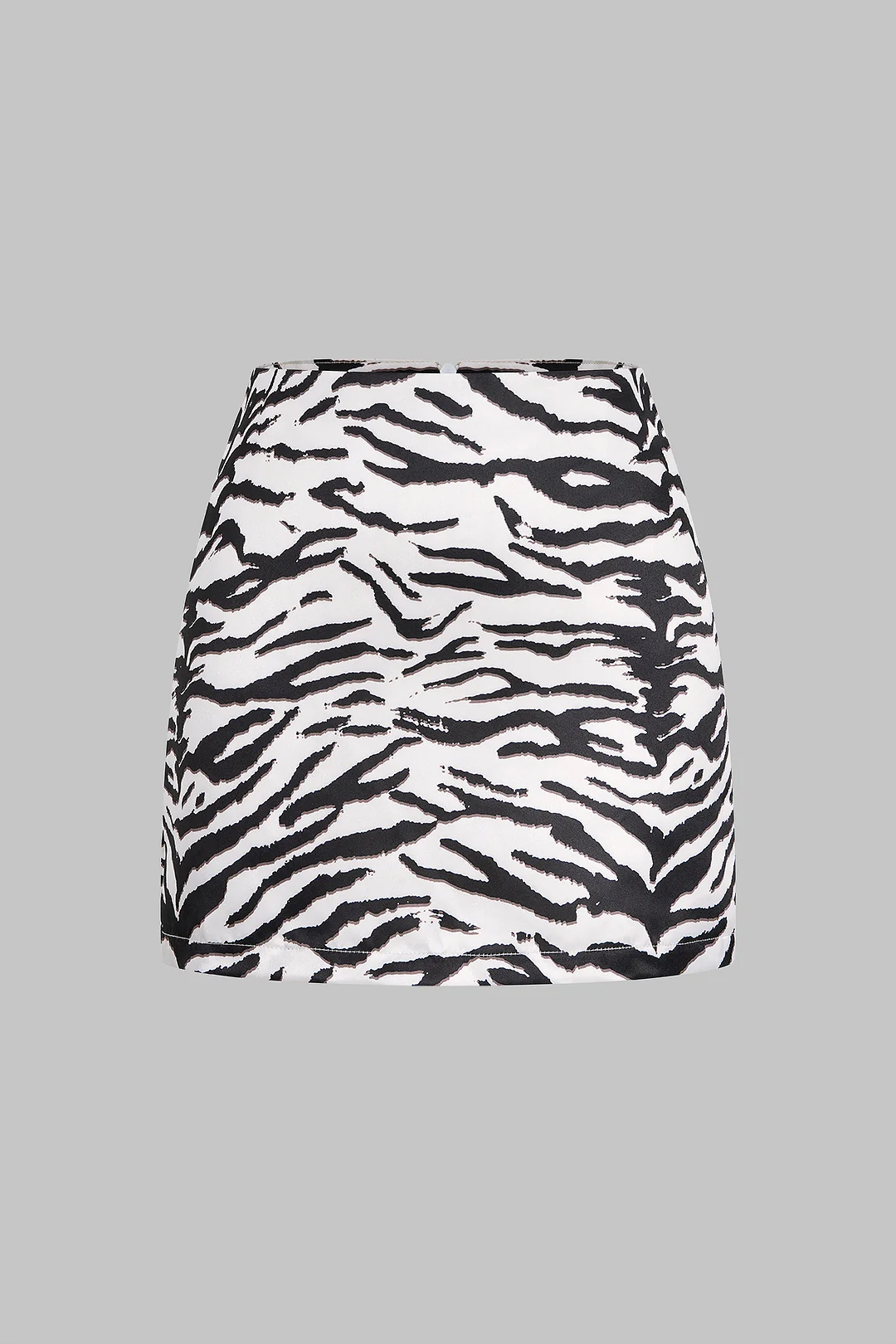 Zebra Stripe Print Zipper Mini Skirt - Weenar