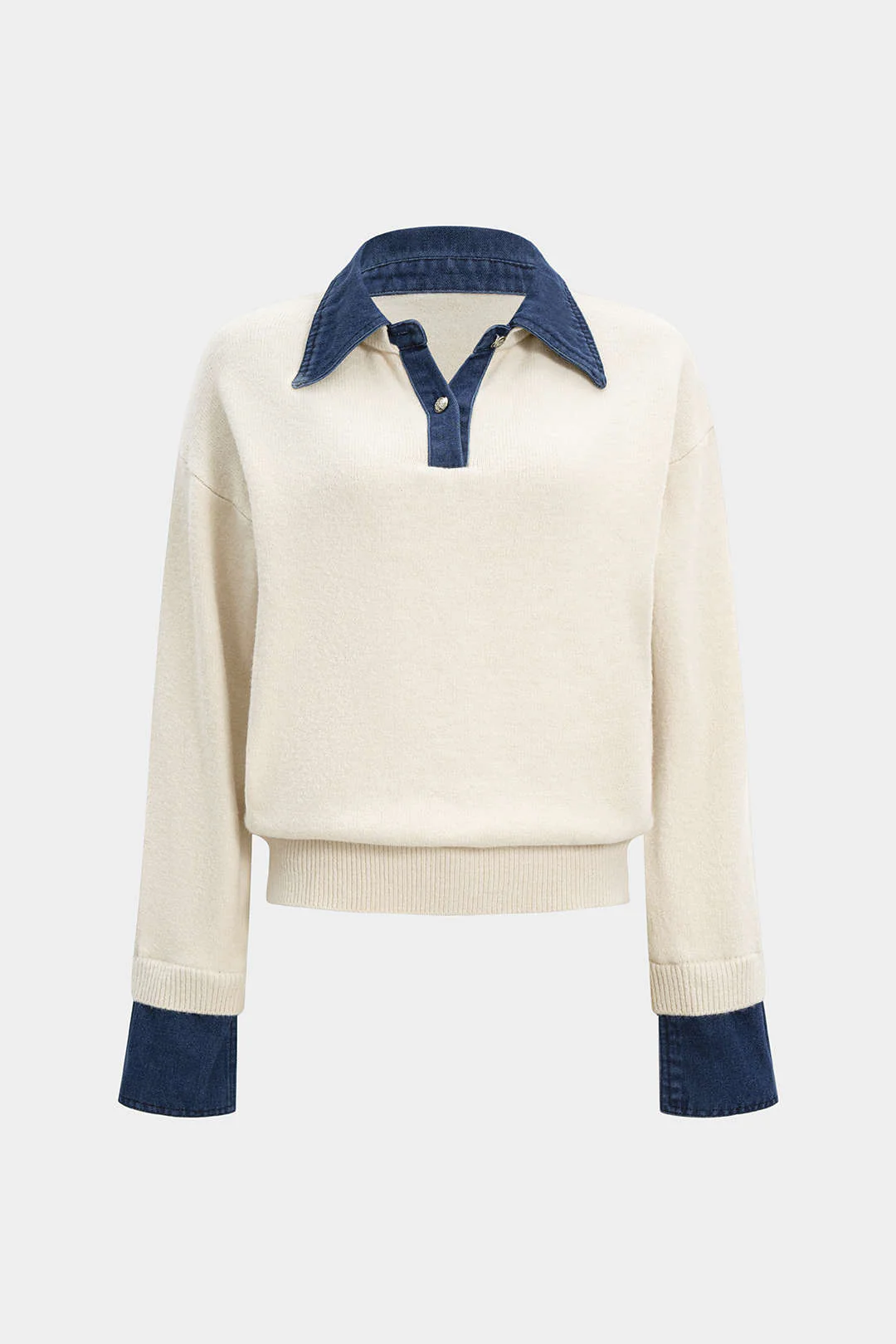 Sweater Patchwork Long-Sleeve Top - Weenar