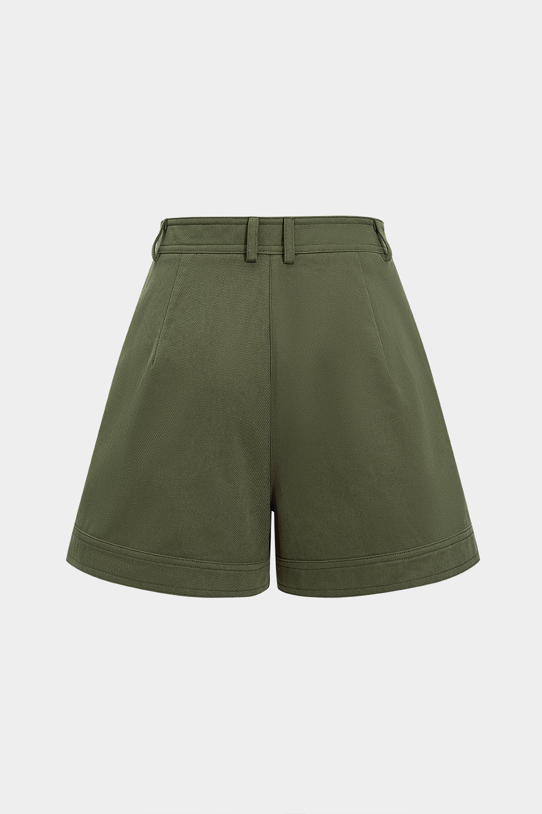 Metallic Decor Pocket Zipper Wide Leg Shorts - Weenar