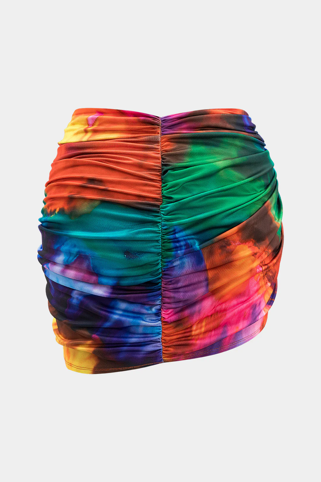 Plus Size Tie Dye Print Ruched Twist Knot Skirt - Weenar