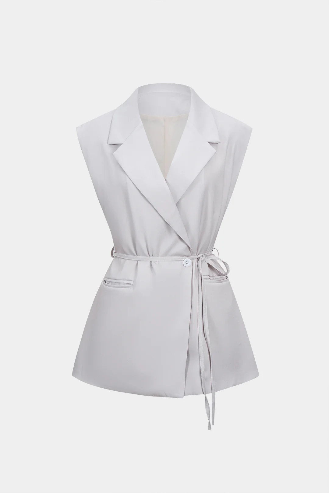 V-Neck Tie-Up Pocket Vest - Weenar