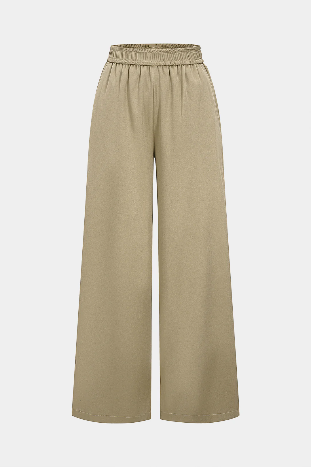 Button Detail Wide Leg Pants Split-Set Bottom - Weenar