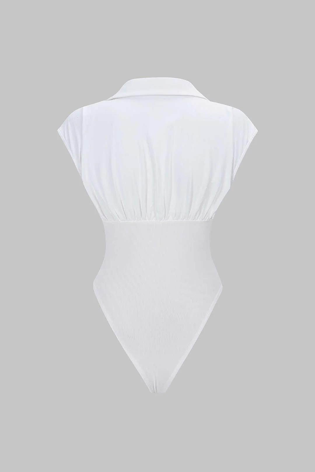Solid Waist-Cinching Short Sleeve Bodysuit - Weenar