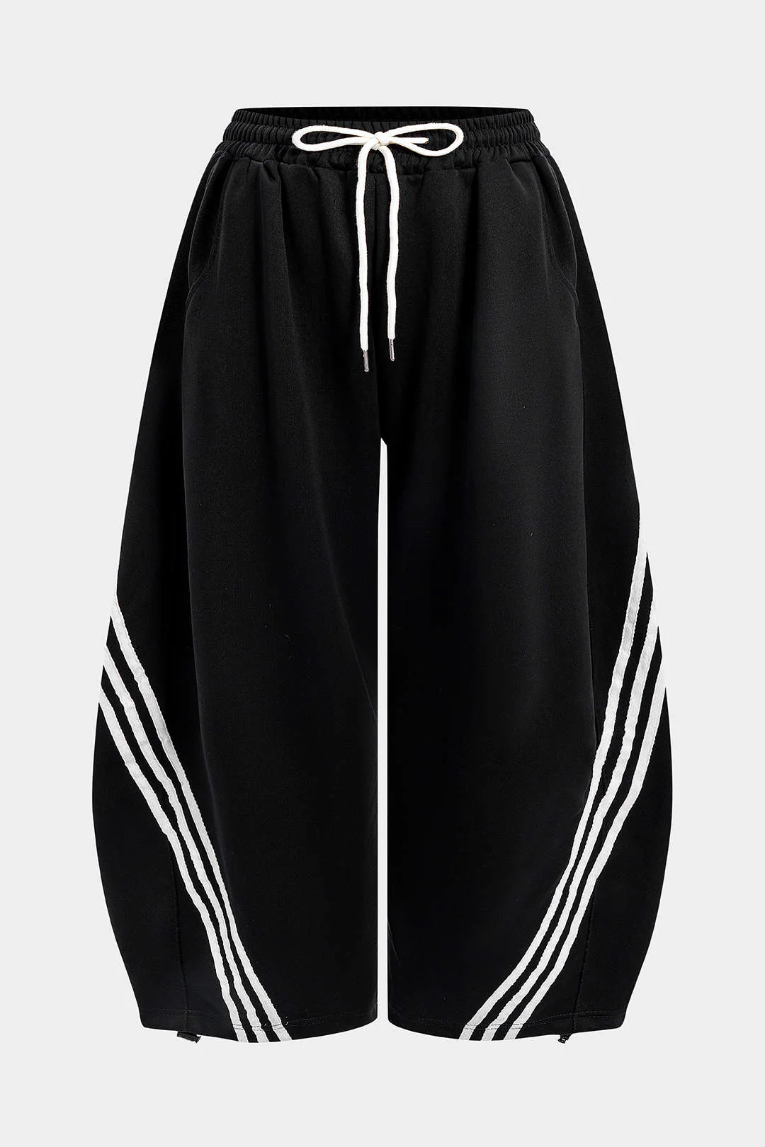 Plus Size Contrast Barrel Trousers - Weenar