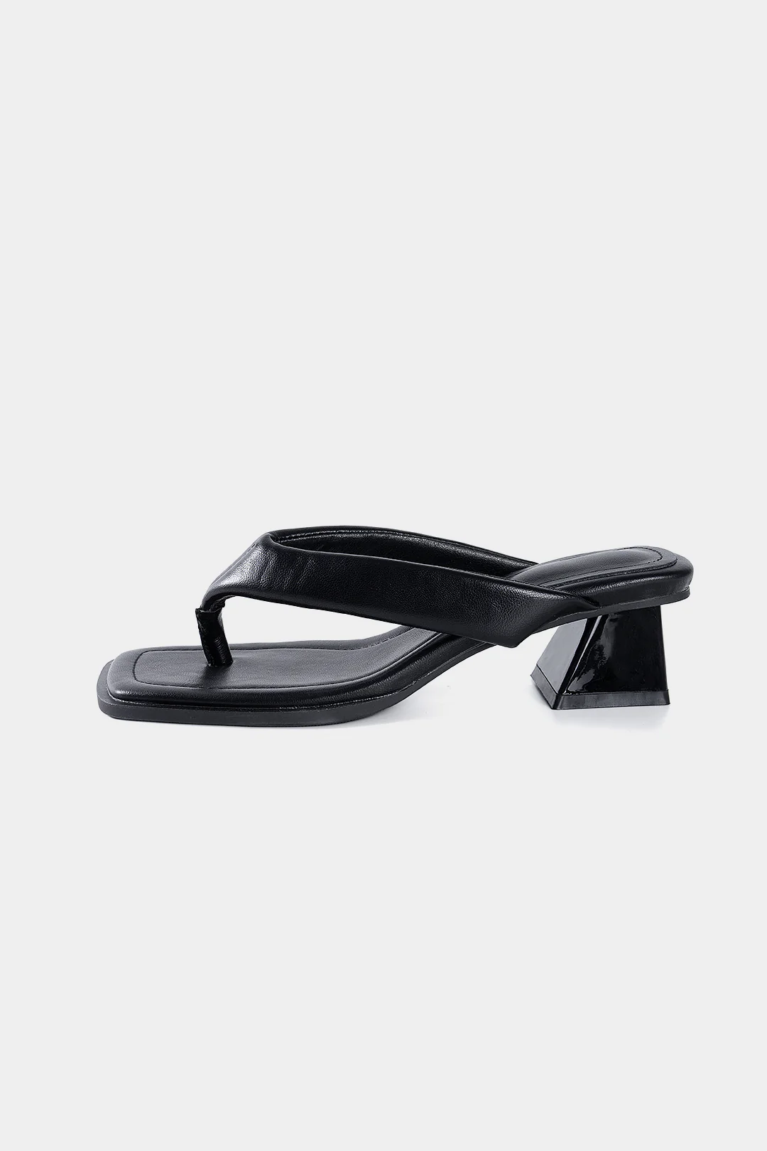 Leather Square Toe  Heel Sandals - Weenar